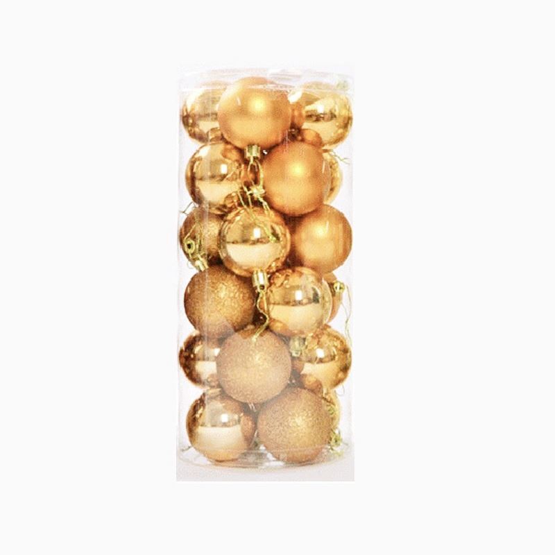 4L Sada vánočních ozdob 24 ks - zlaté