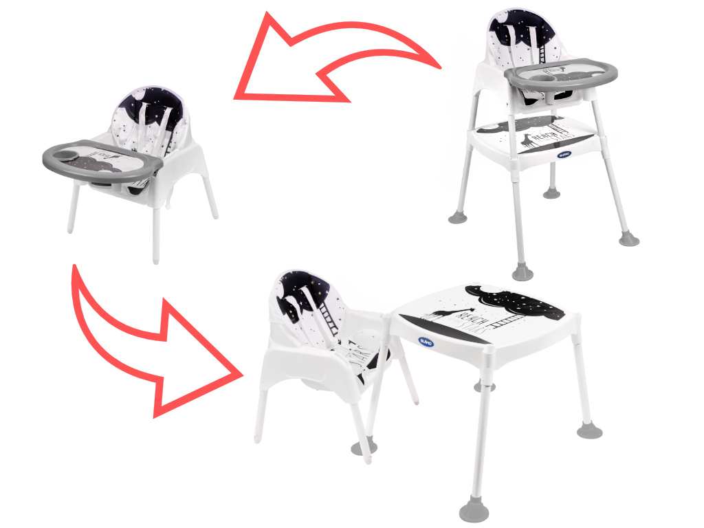 Produktové foto IK Dětská jídelní židlička 3v1 - hvězdy