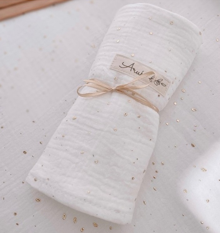 Ar-s Mušelínová plenka - bílá/zlatá