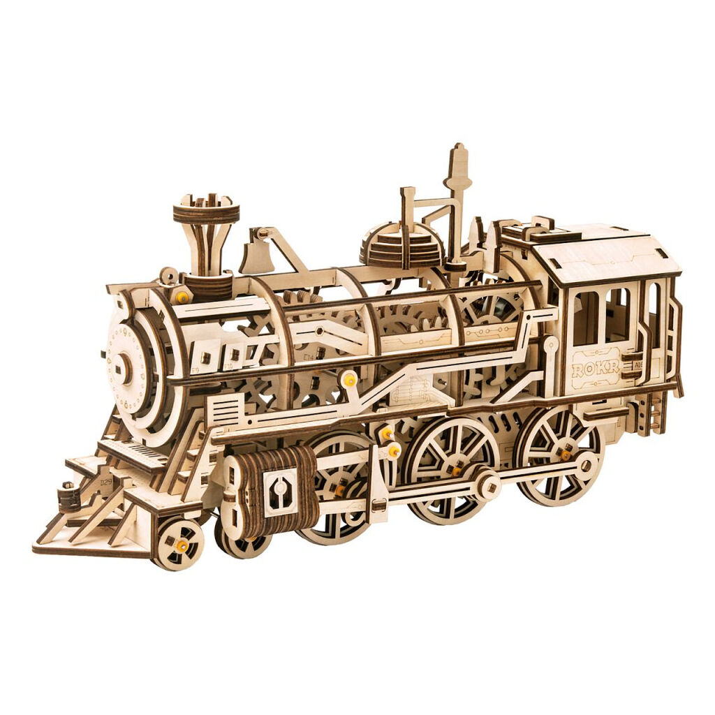 Levně DD Dřevěné mechanické 3D puzzle - Parní lokomotiva