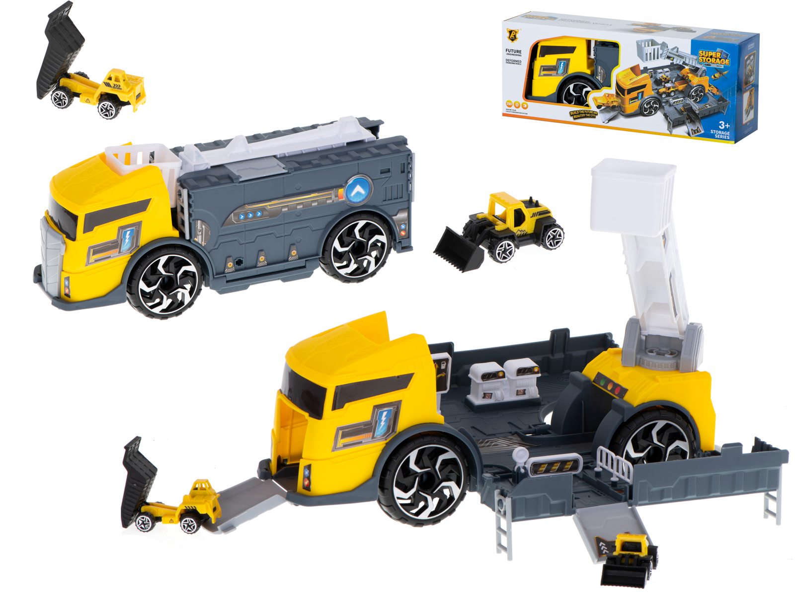 IK Stavební auto s parkovištěm a autíčky - 2 v 1