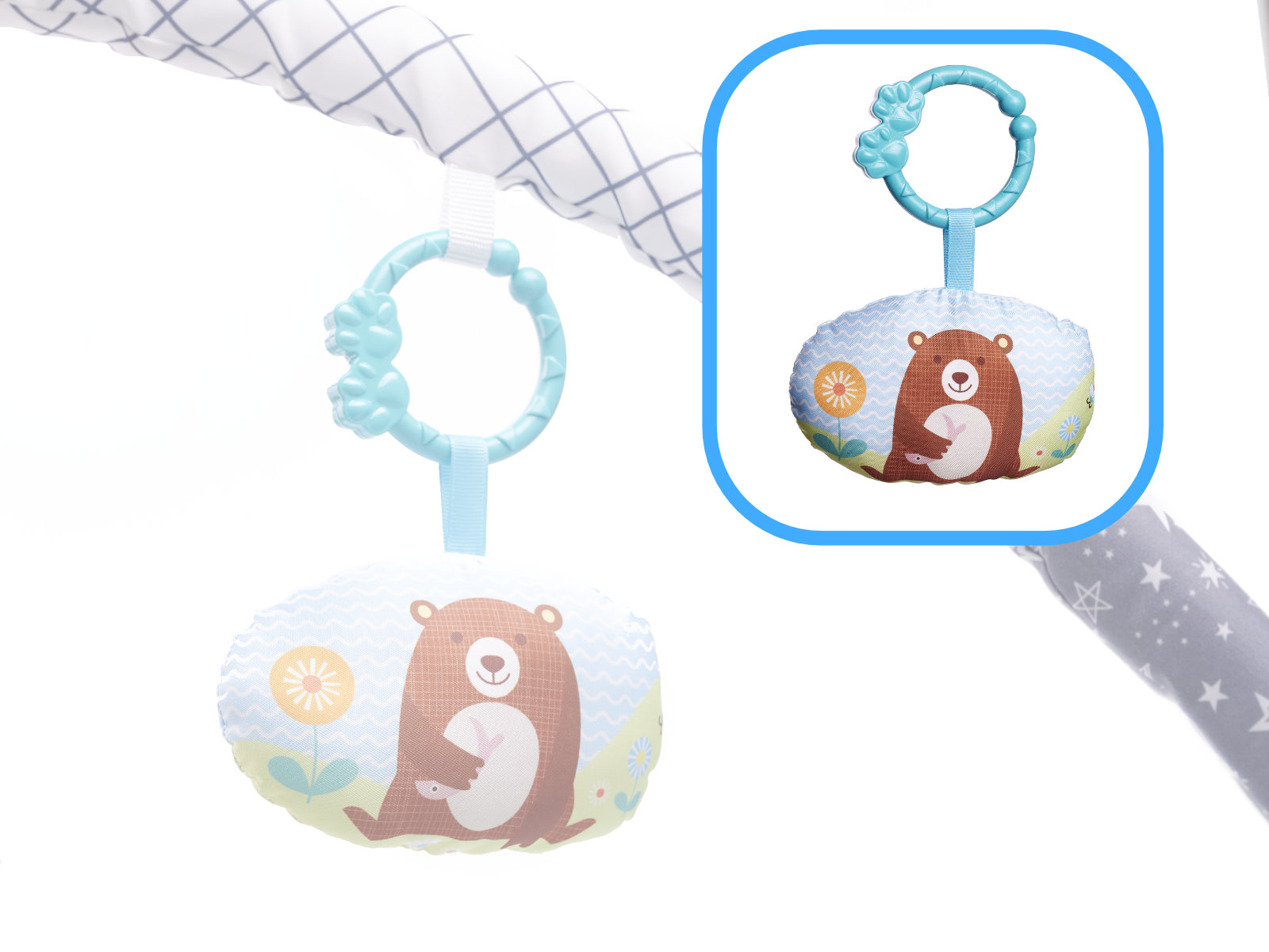 Produktové foto IK Hrací deka s balónky a příslušenstvím - šedá