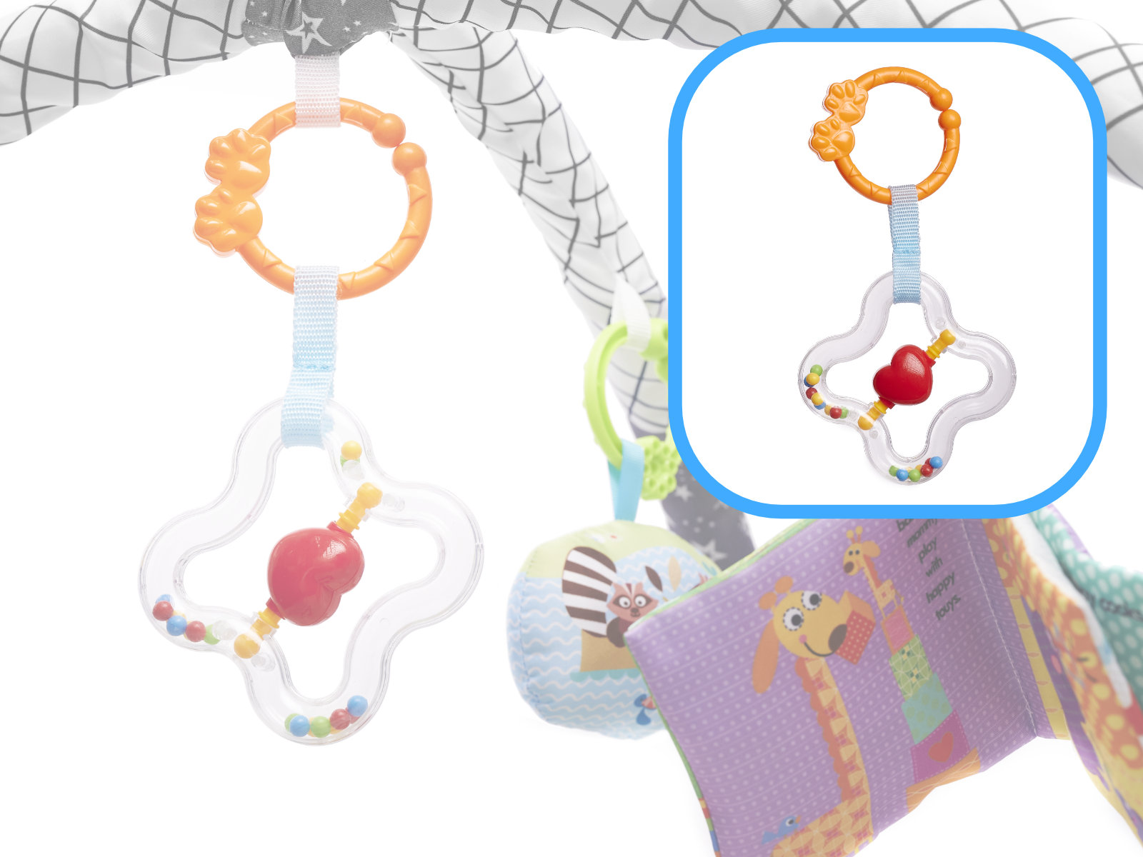 Produktové foto IK Hrací deka s balónky a příslušenstvím - šedá