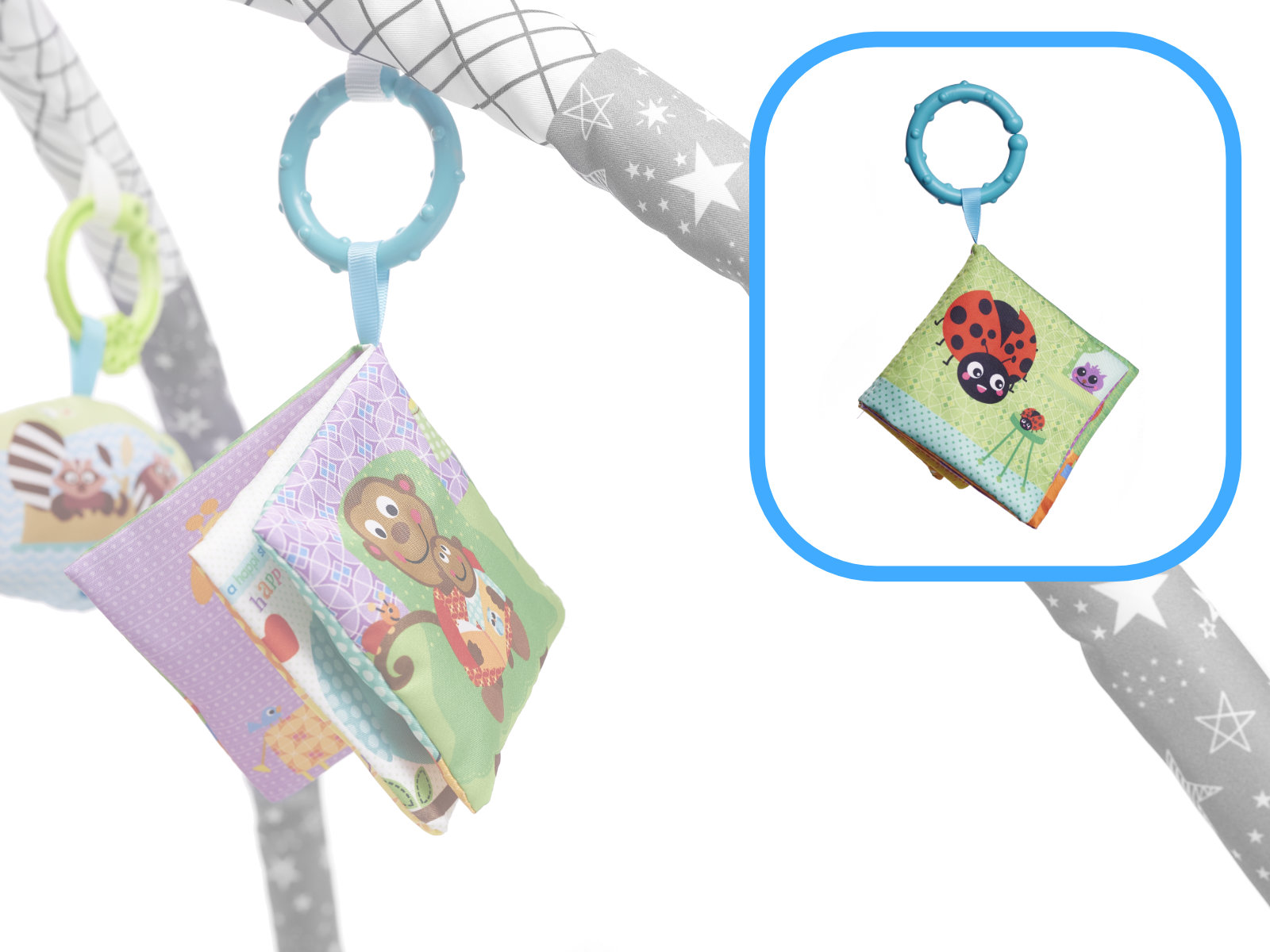 Produktové foto IK Hrací deka s balónky a příslušenstvím - šedá