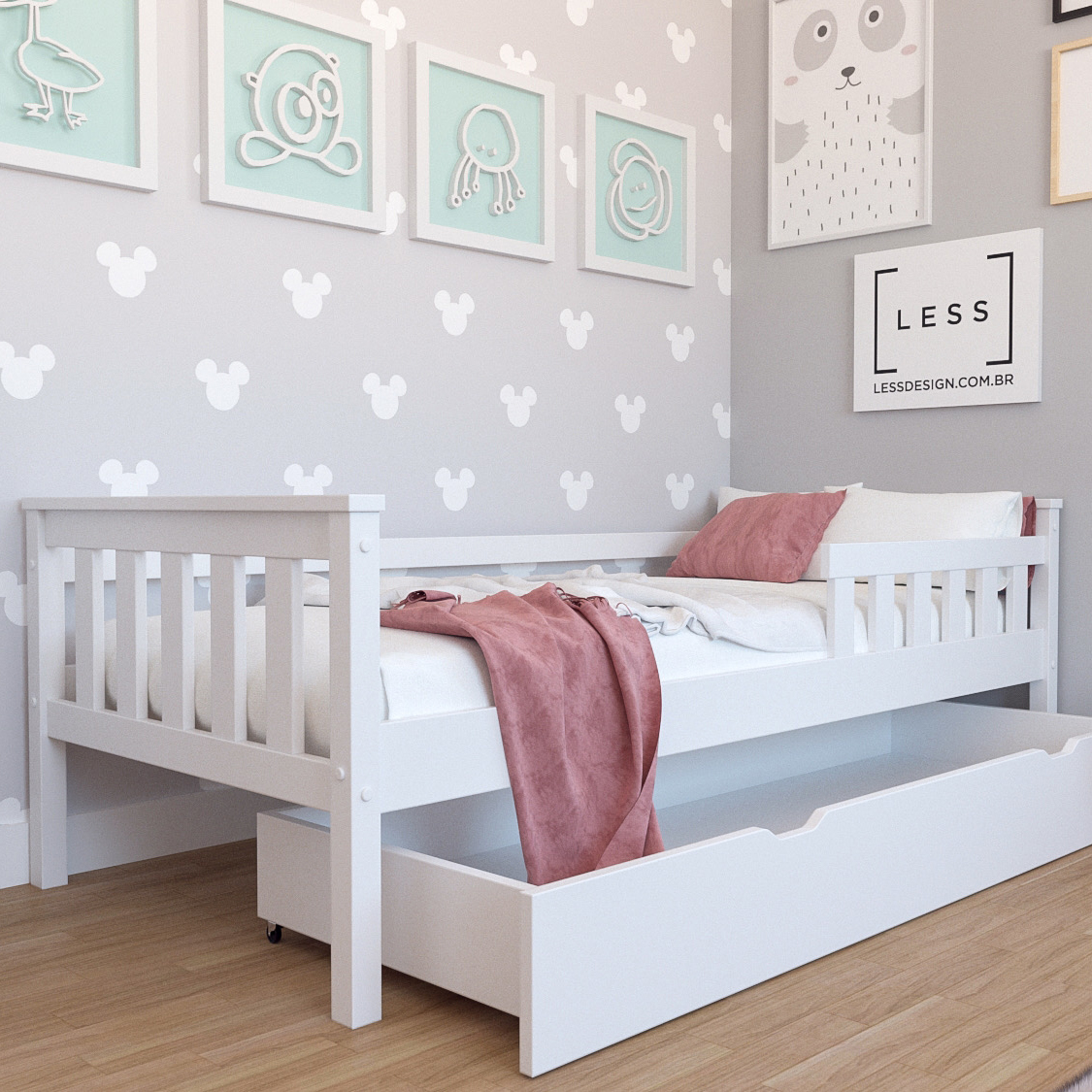 Levně GRZ Dětská masivní postel Figaro 160 x 80 cm - Bílá + ROŠT ZDARMA