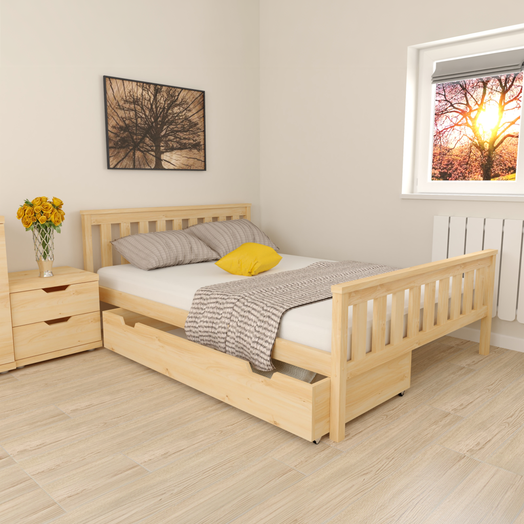 EB Postel z masivu Aneta 90 x 200 cm - Přírodní