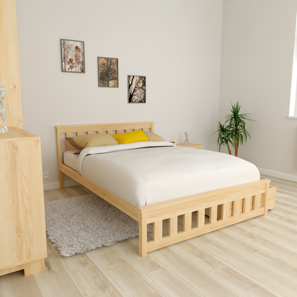 EB Postel z masivu Andy 140 x 200 cm - Přírodní
