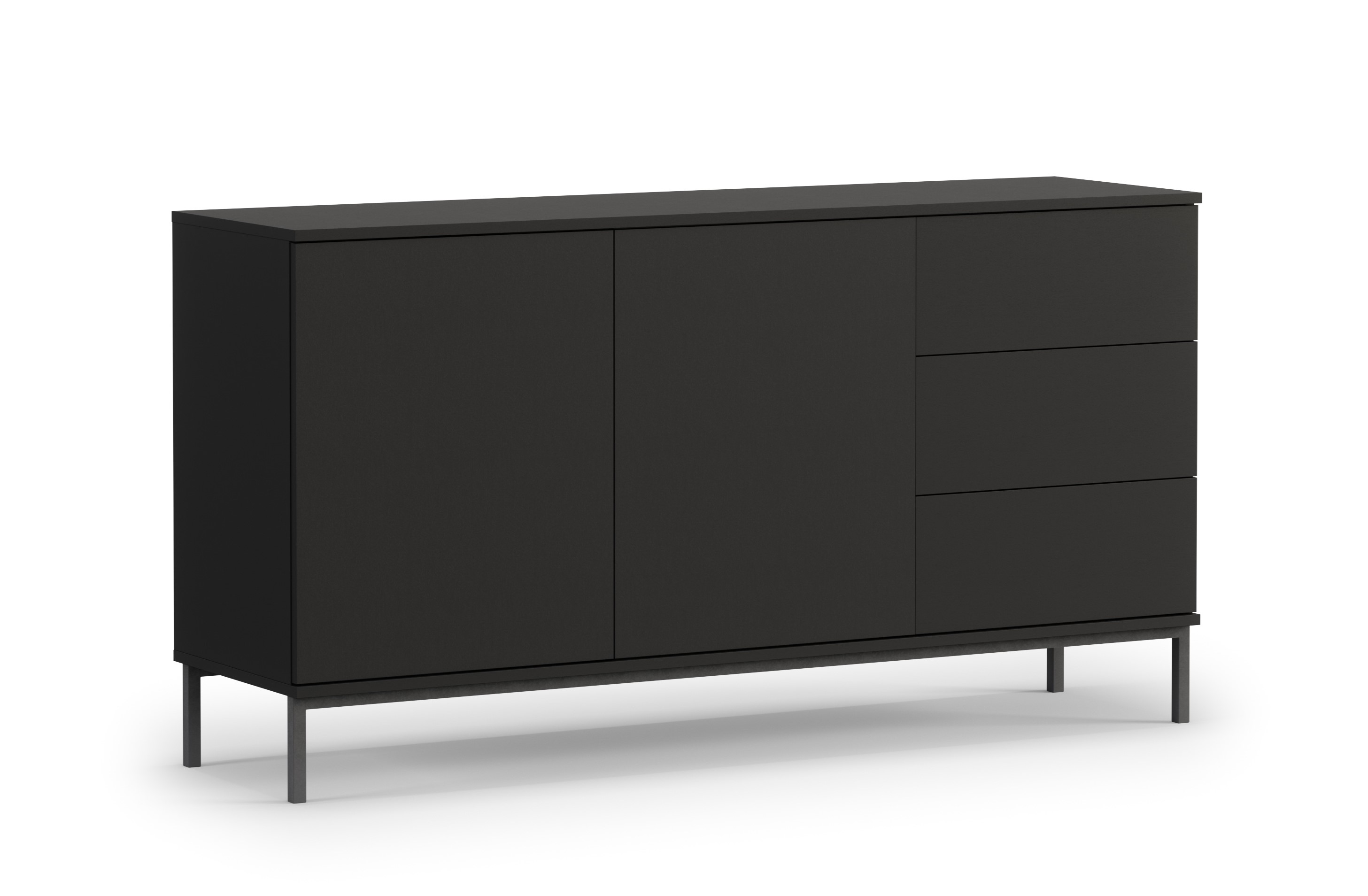 GAB Komoda QUER K2D3SZ, Černá 150 cm