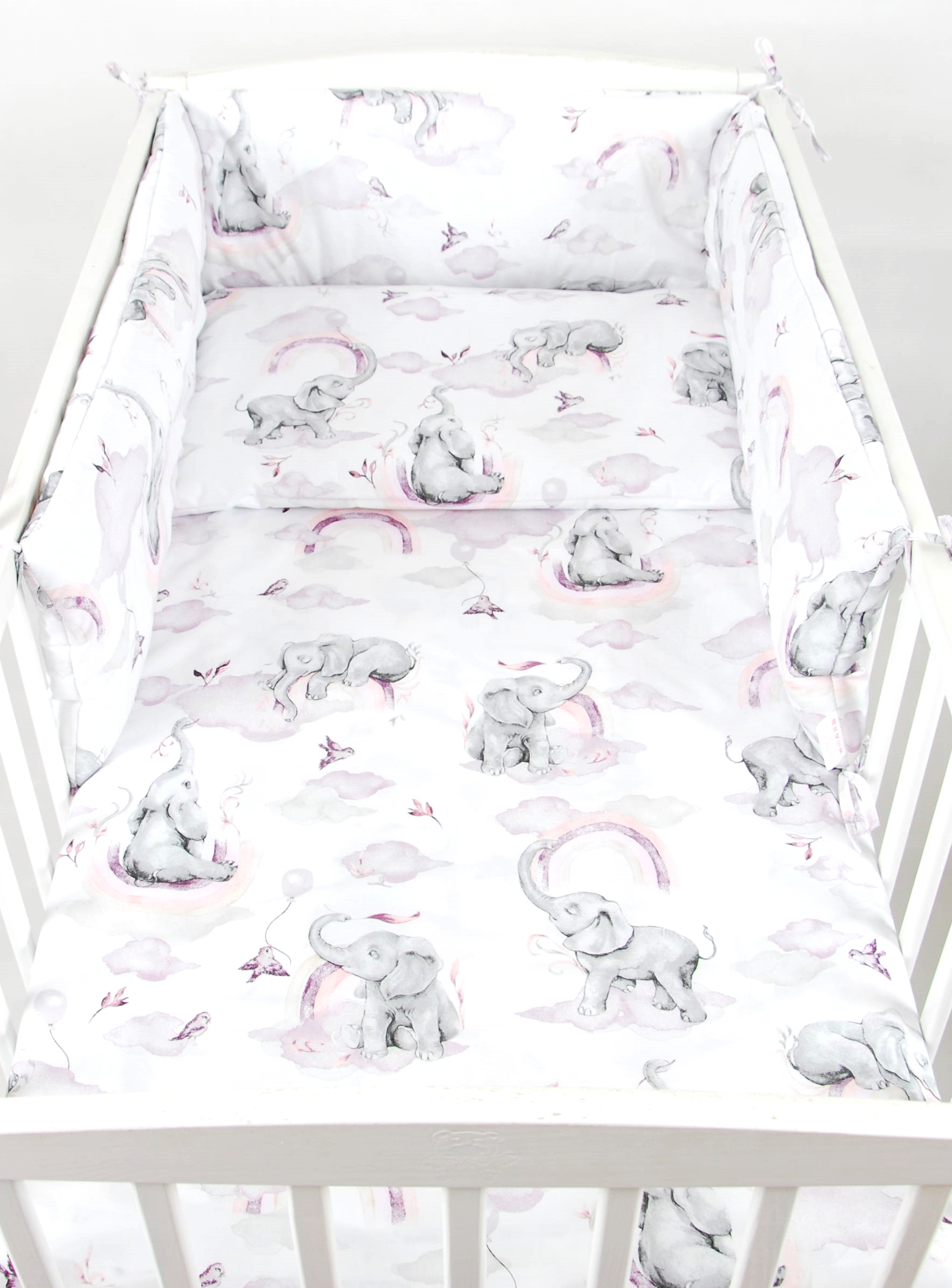 BBL Souprava do postýlky 3 - díly - slon pastelová růžová