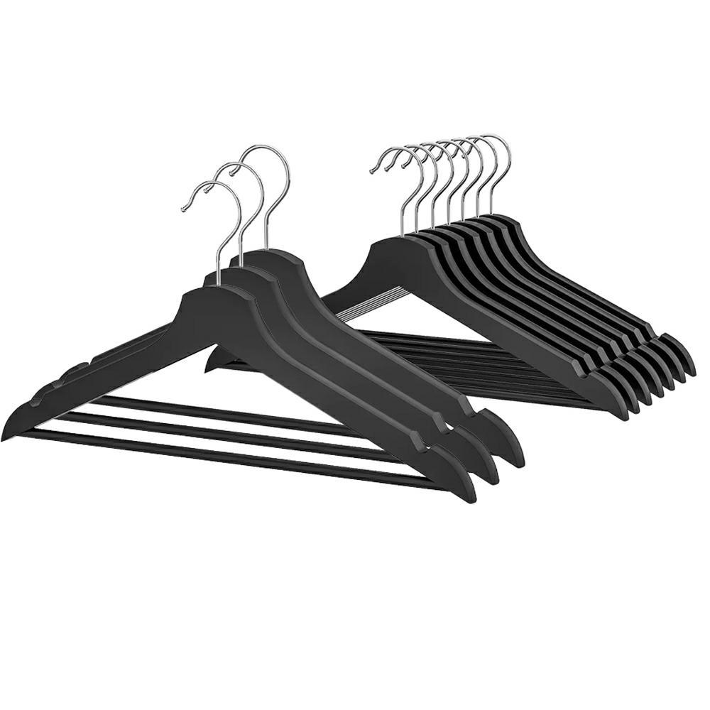 DT Dřevěná sada ramínek 10 ks - černé