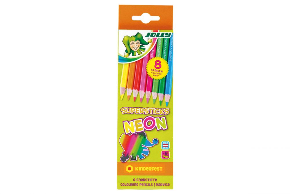 NEF Neonové pastelky Supersticks, 8 barev