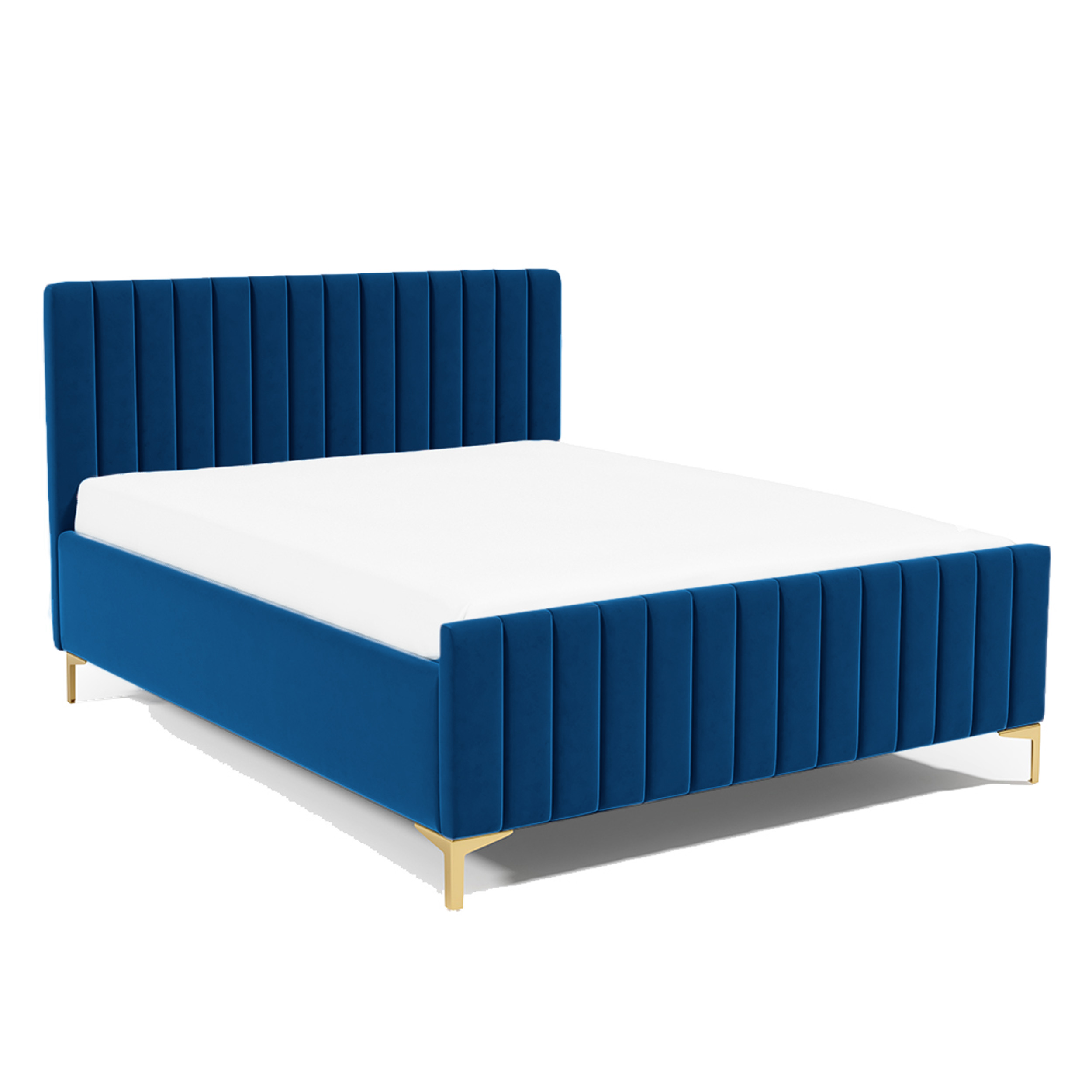 Levně Eka Čalouněná postel SUTRA+ 120x200 cm Barva látky Trinity: (2331) Tmavá modrá, Úložný prostor: Bez úložného prostoru