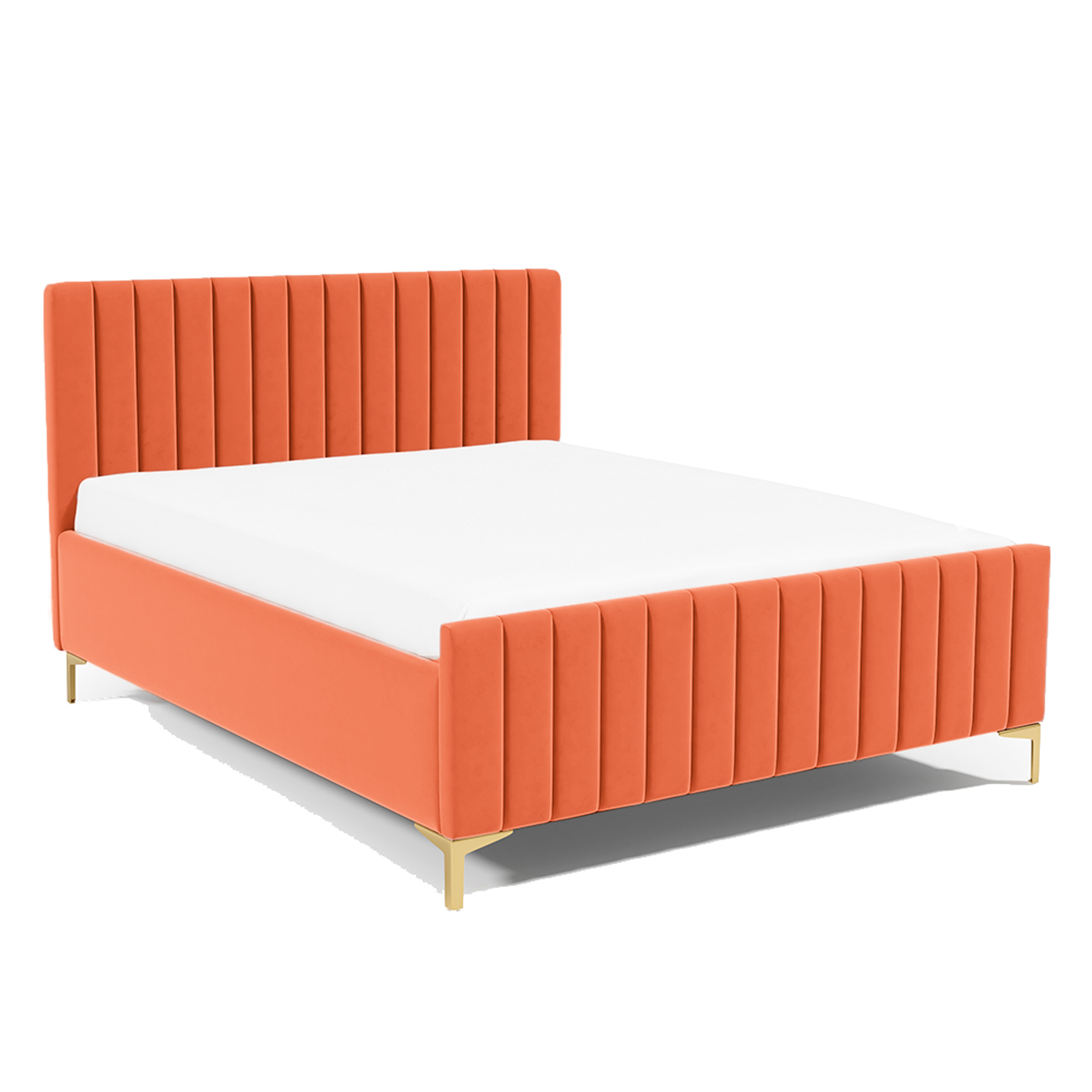 Eka Čalouněná postel SUTRA+ 140x200 cm Barva látky Trinity: (2317) Oranžová, Úložný prostor: Bez úložného prostoru