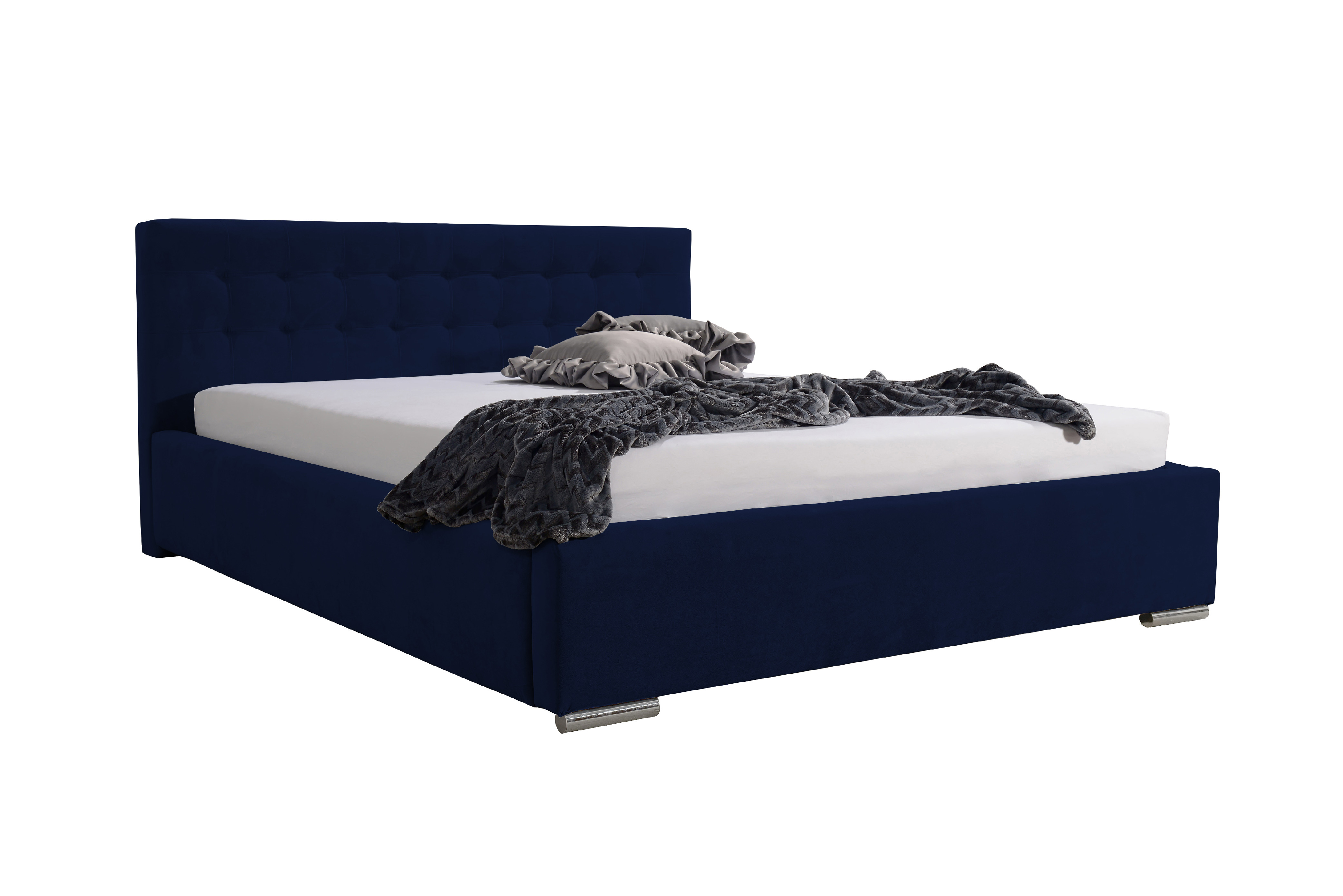 Eka Čalouněná postel Anastasia - Fresh 120x200 cm Barva látky - Fresh: Modrá (11), Úložný prostor: S kovovým rámem úložného prostoru