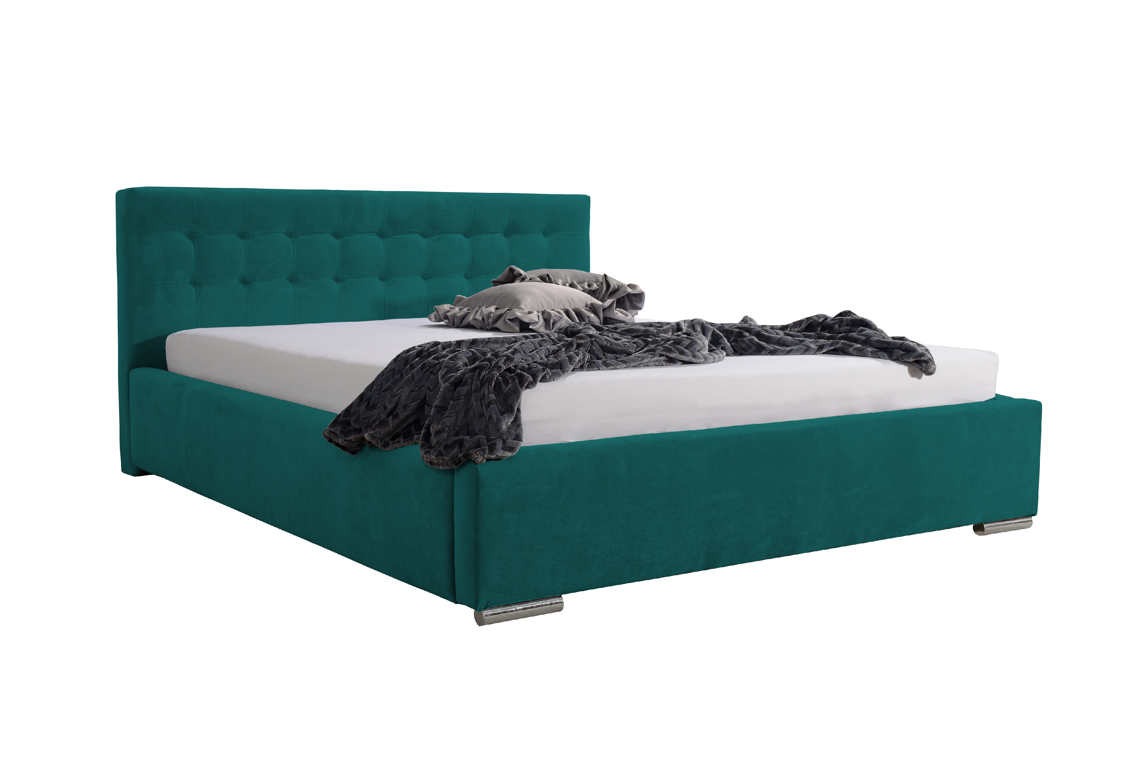 Levně Eka Čalouněná postel Anastasia - Fresh 180x200 cm Barva látky - Fresh: Azurová (30), Úložný prostor: Bez úložného prostoru