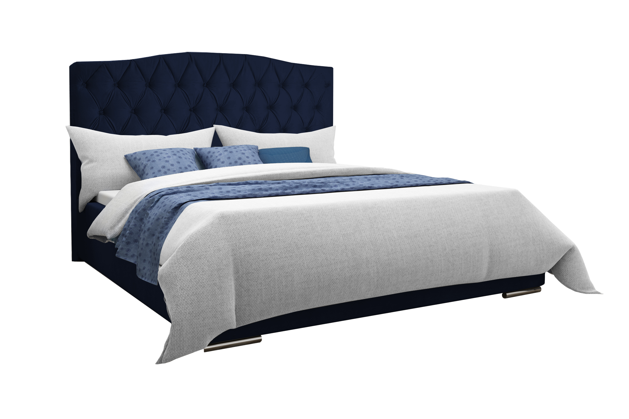 Eka Čalouněná postel Valentyn - Fresh 90x200 cm Barva látky - Fresh: Modrá (11), Úložný prostor: S kovovým rámem úložného prostoru