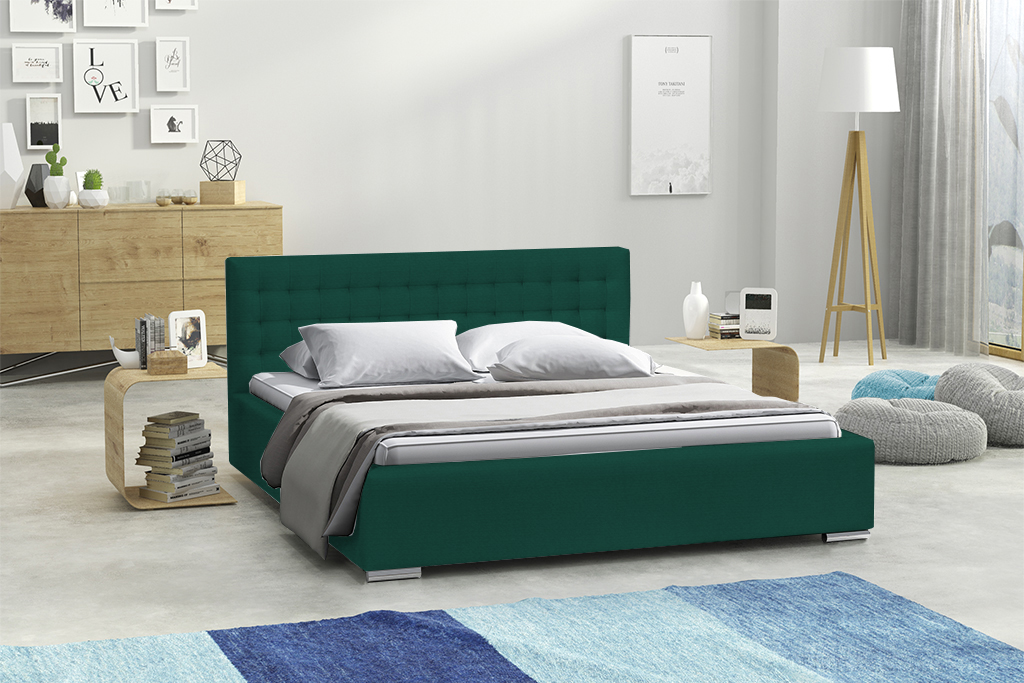 Levně Eka Čalouněná postel SWIFT - Kronos 120x200 cm Barva látky: Smaragdová (19), Úložný prostor: Bez úložného prostoru