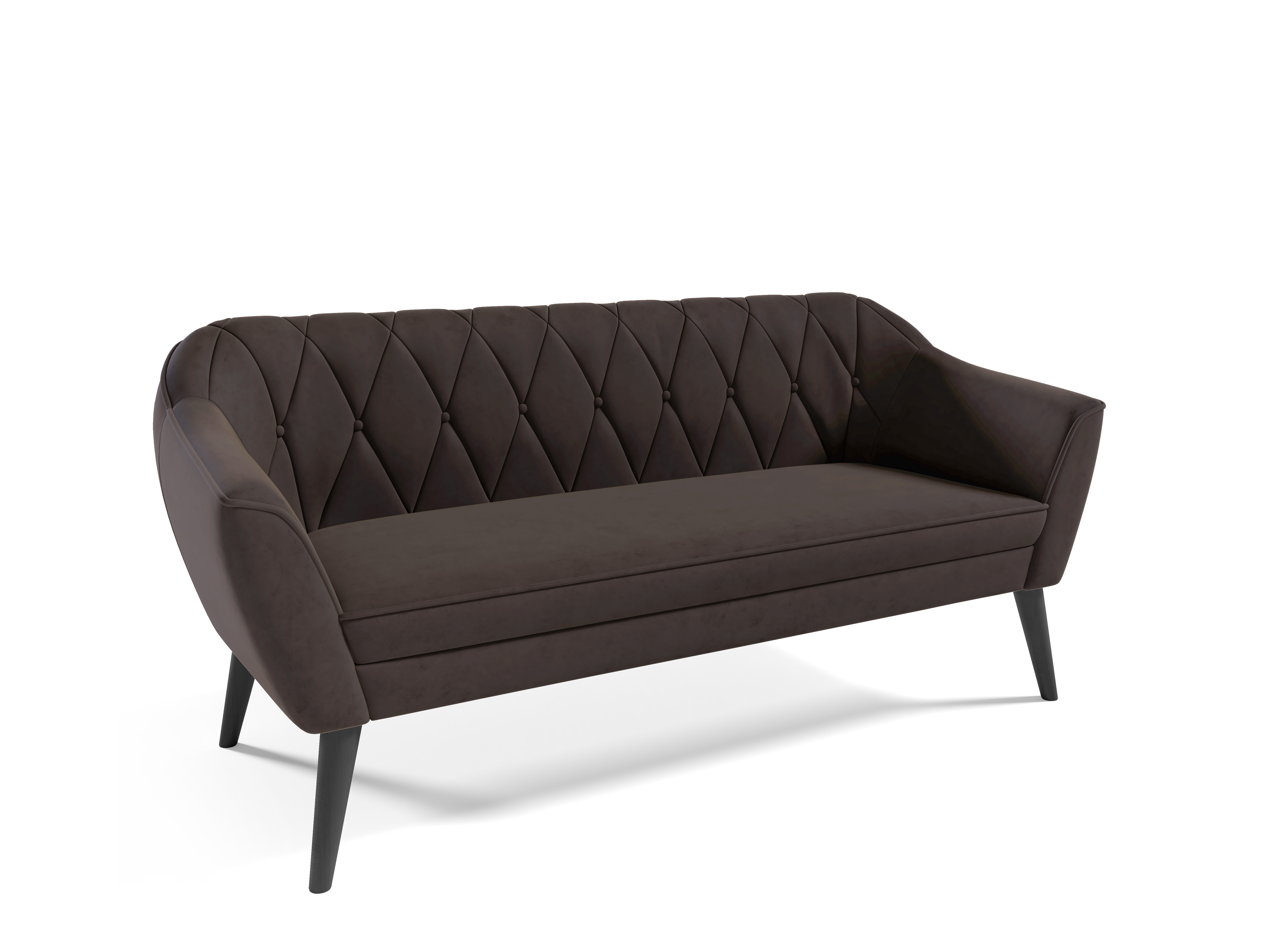 Eka Pohovka KARO, 180 cm Látka Velutto: Velutto 06 - Kávová, Výběr nohou: Černé