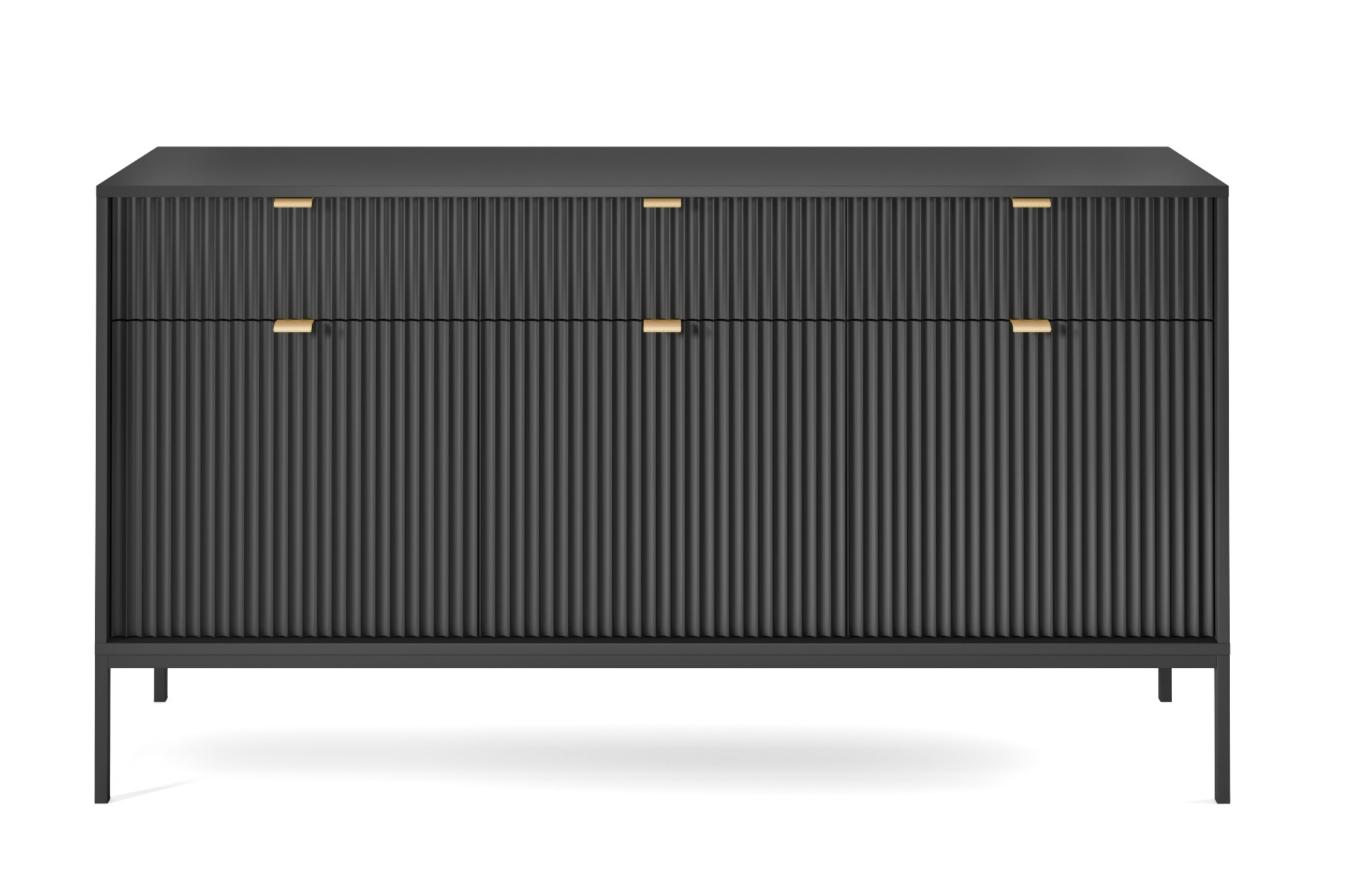 PSK Komoda NEMO KSZ154, Černá 154 cm Dekor nohou: Černé