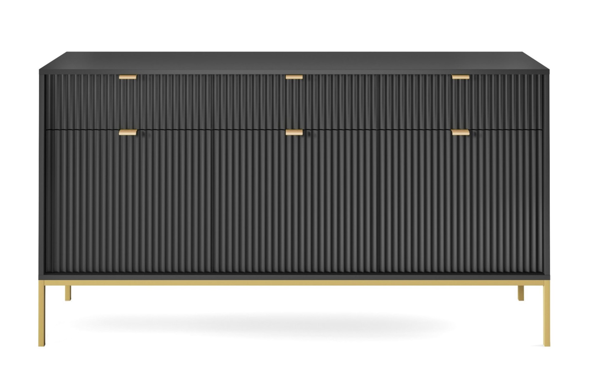 PSK Komoda NEMO KSZ154, Černá 154 cm Dekor nohou: Zlaté