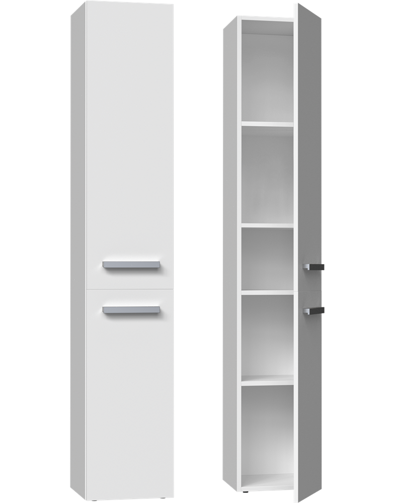 Levně TPS Koupelnová vysoká skříň NEL II, Bílý mat