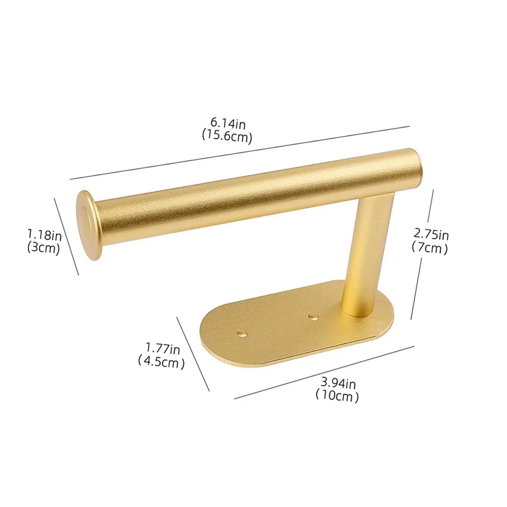 Levně AL Kovový nástěnný držák na toaletní papír RADIAL Barva: Zlatá