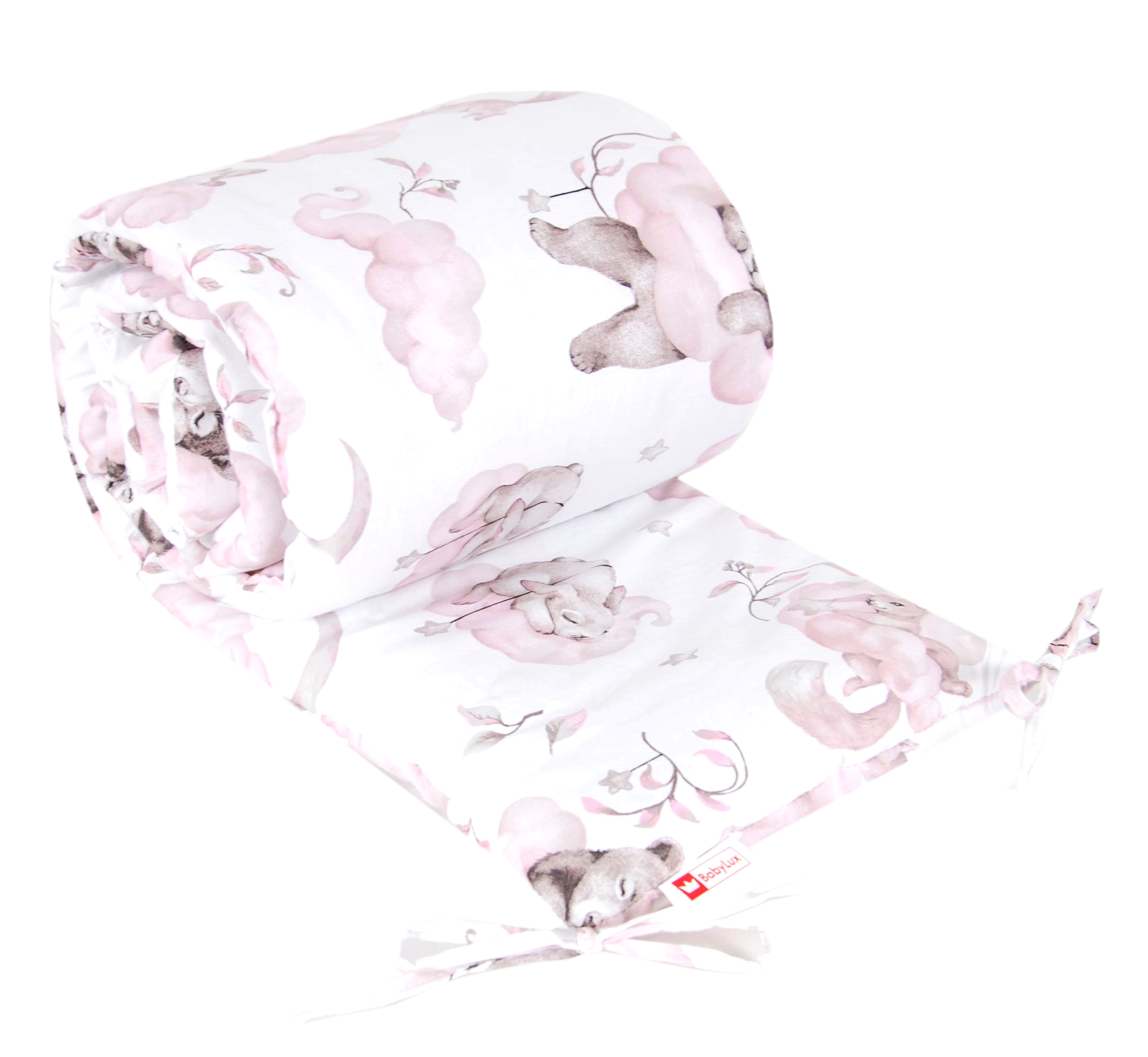Levně BBL Mantinel do postýlky 180 cm - medvídek pastelová růžová