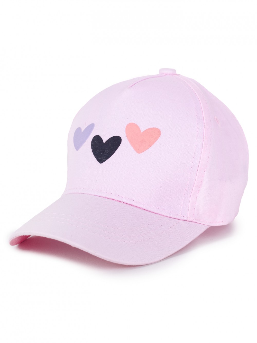 MR Dětská kšiltovka 46-50 cm - Růžová se srdíčky