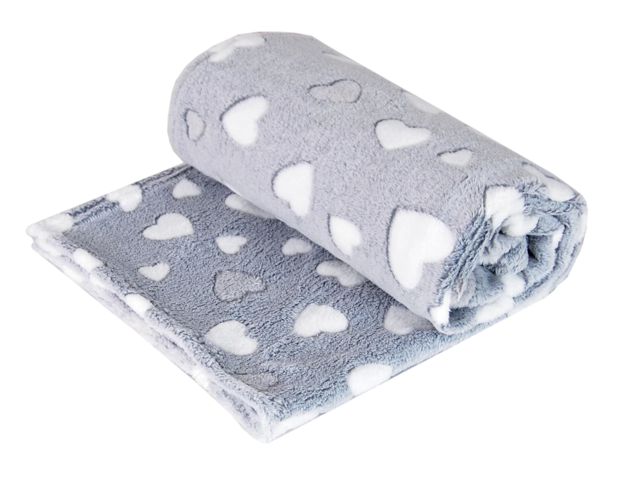 BBL Deka z mikrovlákna - 75x100 cm, šedé srdíčka