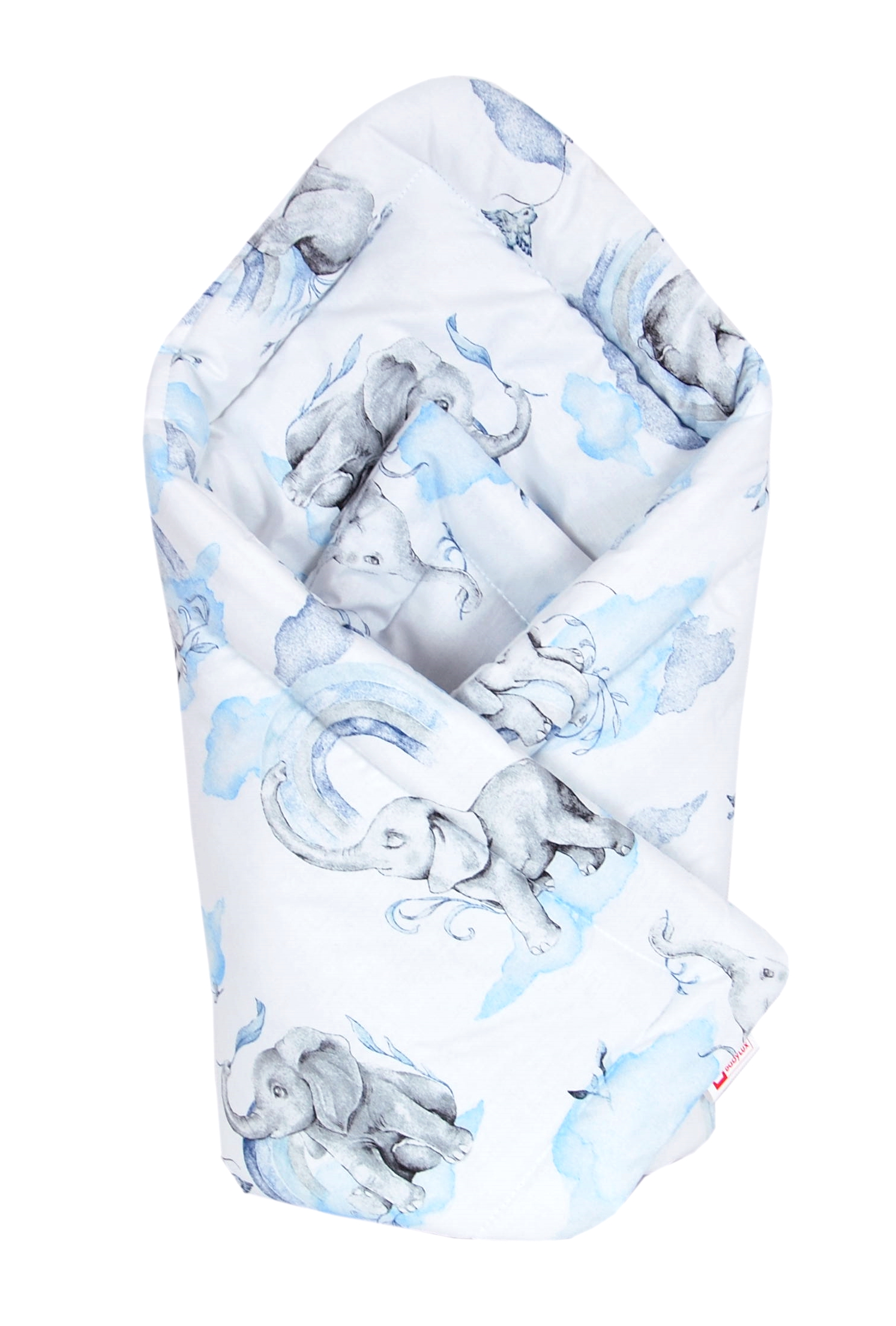 BBL Bavlněná zavinovačka - slon pastelová modrá