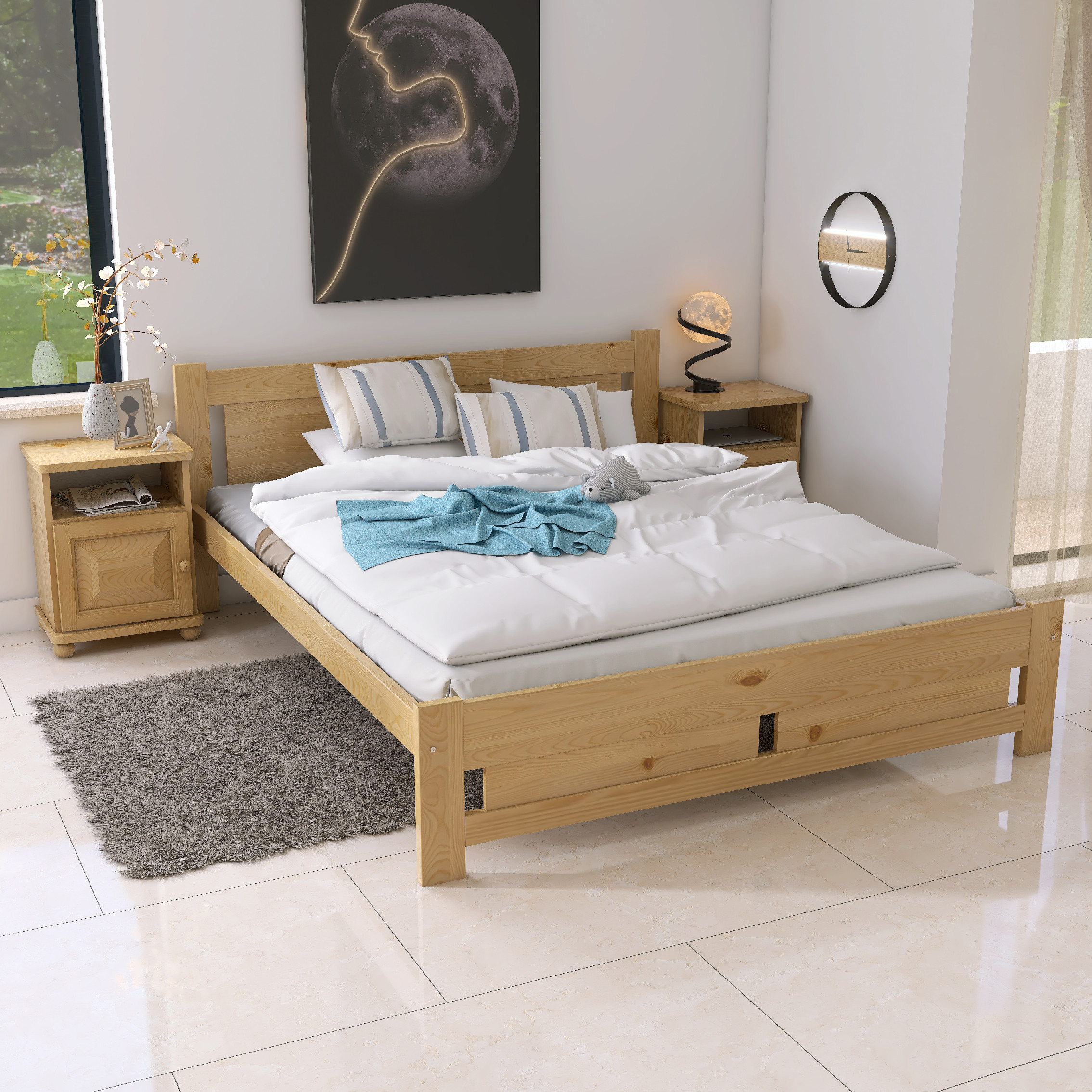 PCZ Postel z masivu Kory 120x200 cm - barva Přírodní