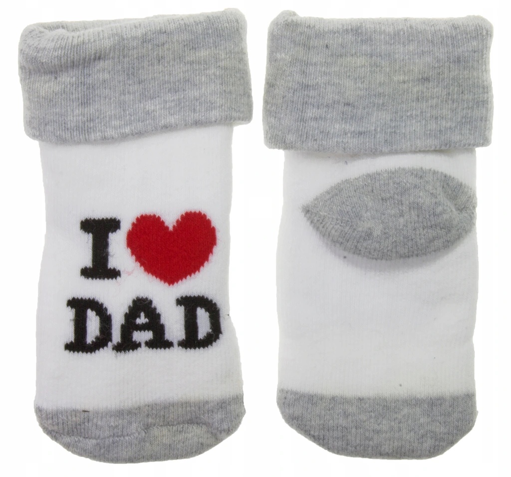 Levně MR Kojenecké ponožky - I love dad - vel. 80 - 86 - šedé s bílou