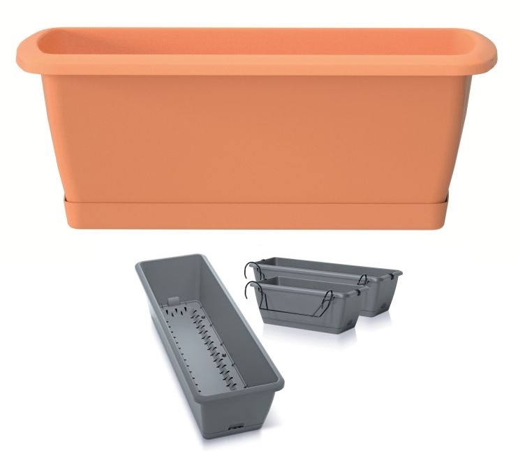 PRO Truhlík se zavlažov. systémem a držákem RESPANA EASYCARE terakota 59,3cm