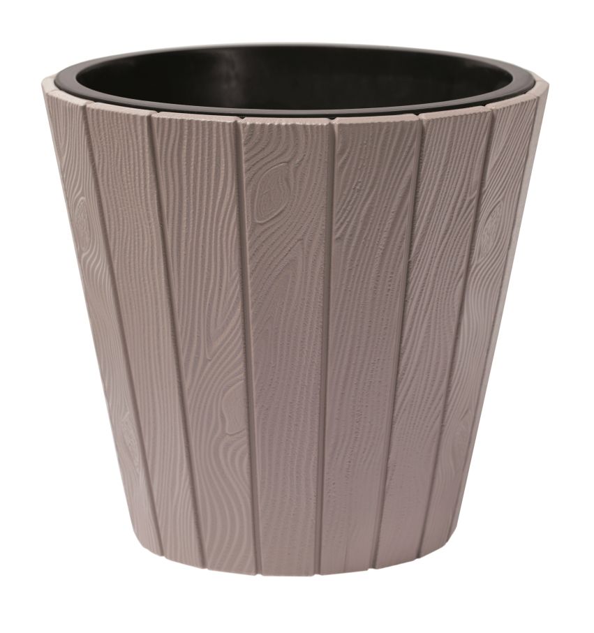 Levně PRO Květináč WOODE + vklad mocca 48,8 cm