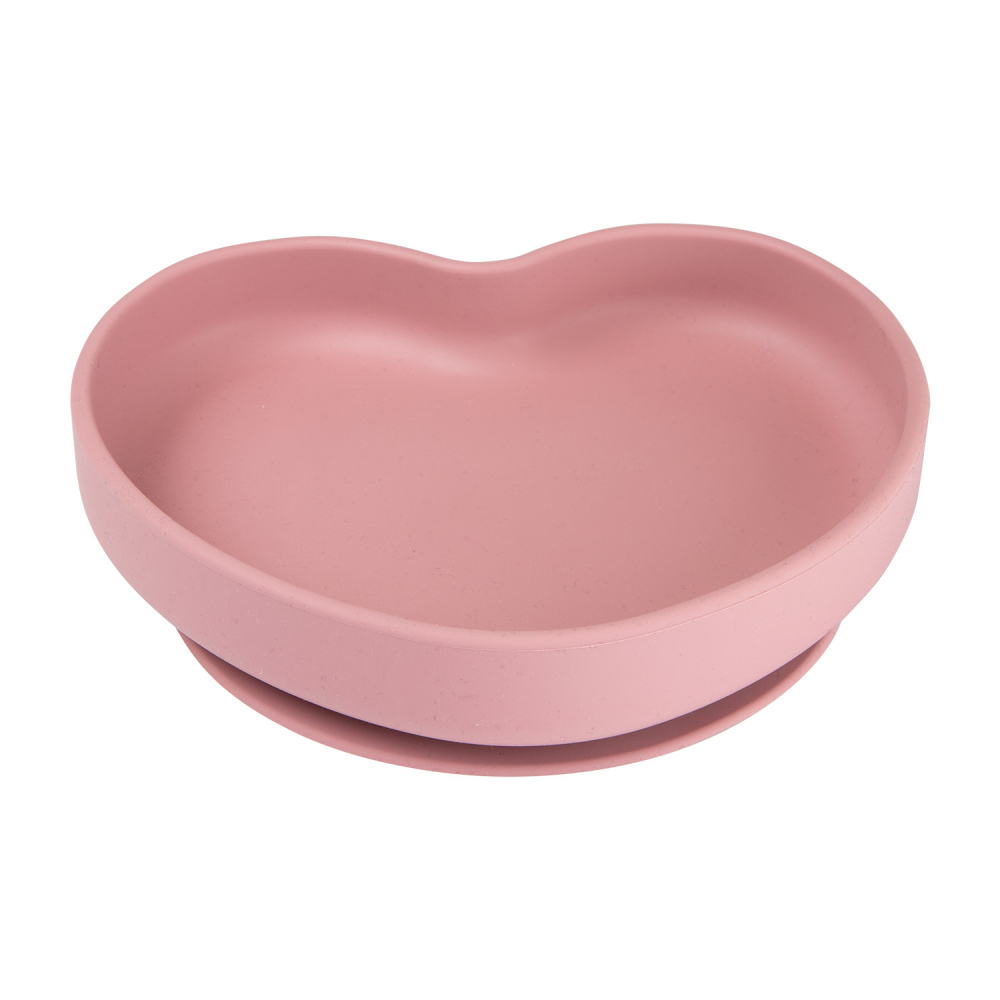 Levně Canpol babies Silikonový talíř s přísavkou SRDCE růžový