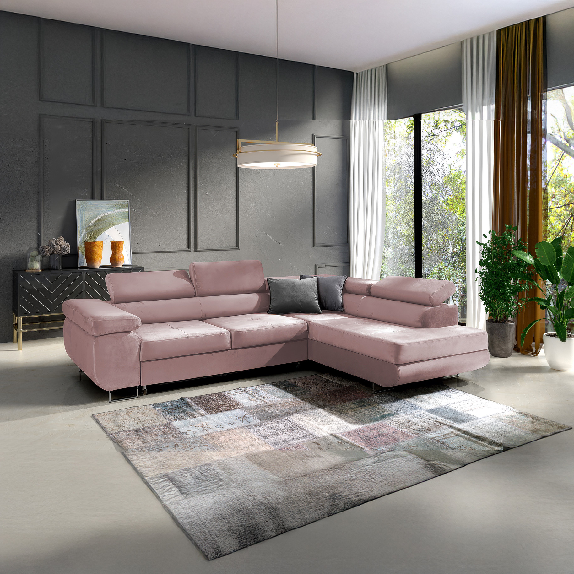 Eka Rohová sedačka URUS, 271 cm Roh pohovky: Pravý, Barva látky: KRONOS 27