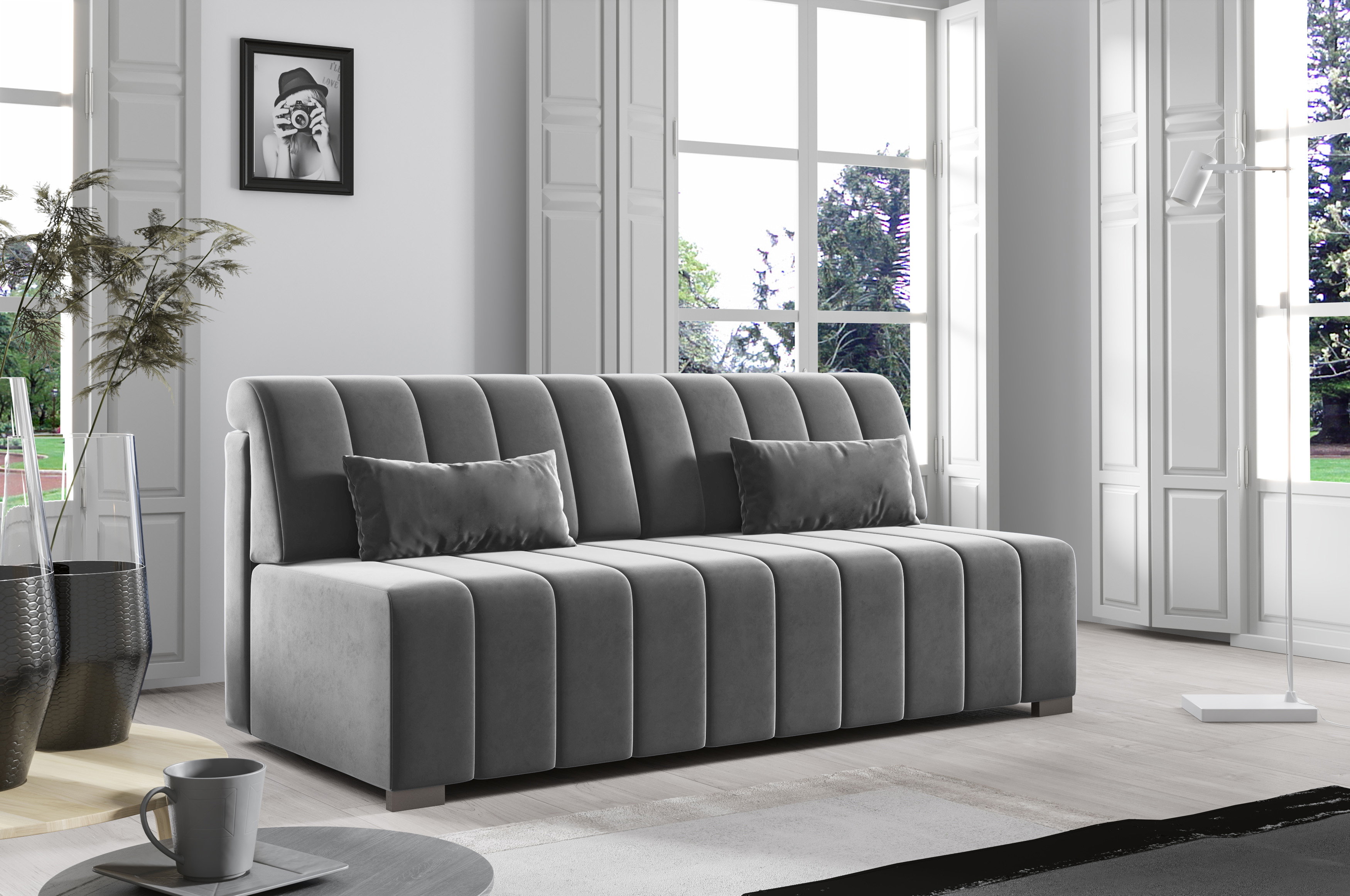 Eka Pohovka BLITZ, 198 cm Barva látky: MONOLITH 85 (Šedá)