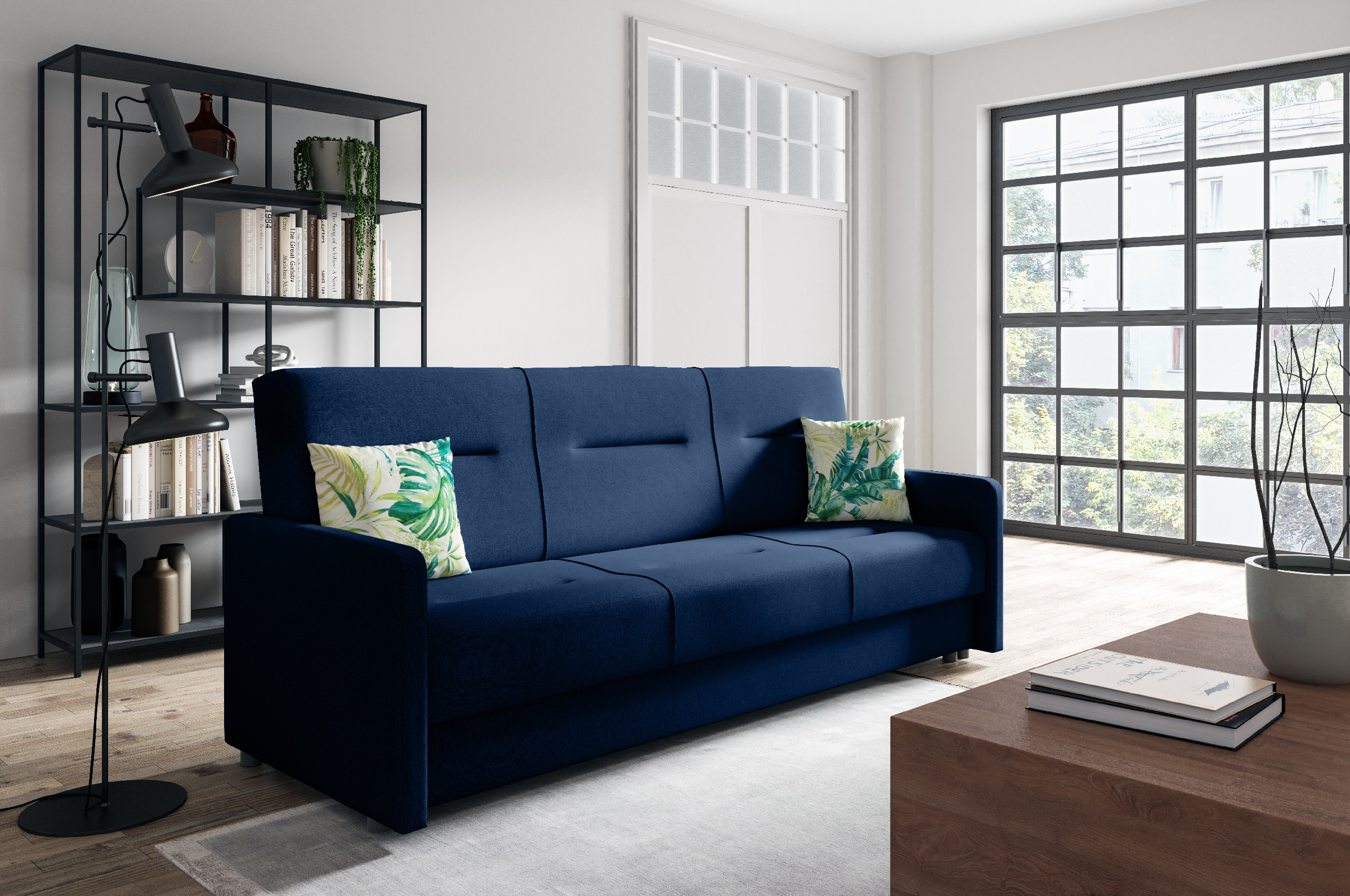 Eka Pohovka PICASSO, 206 cm Barva látky: MONOLITH 77 (Námořnická modrá)