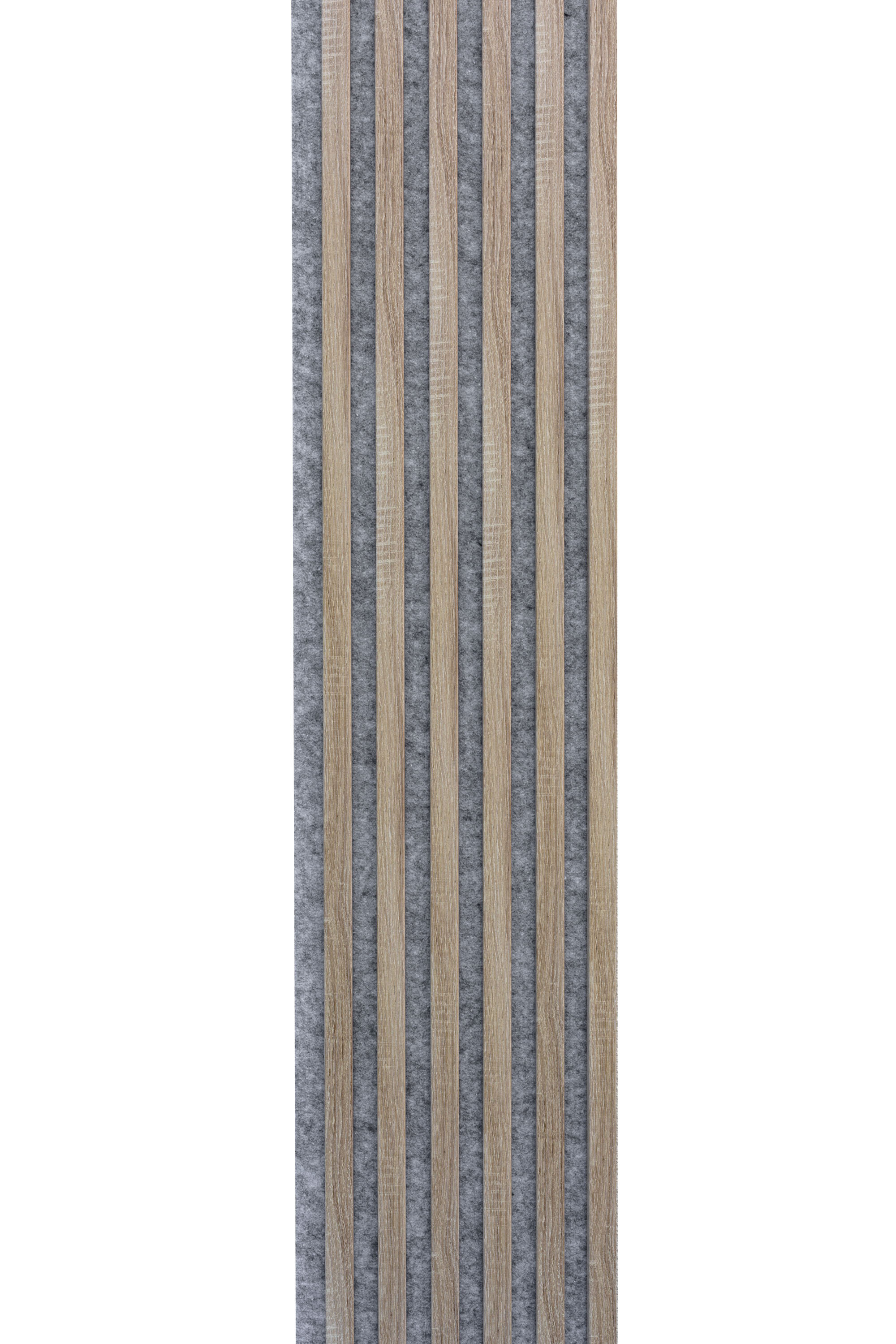 Levně WallART Dekorativní nástěnné lamely s filcem, Dub Sonoma / šedý 270x30x0,8 cm - 6 lamel