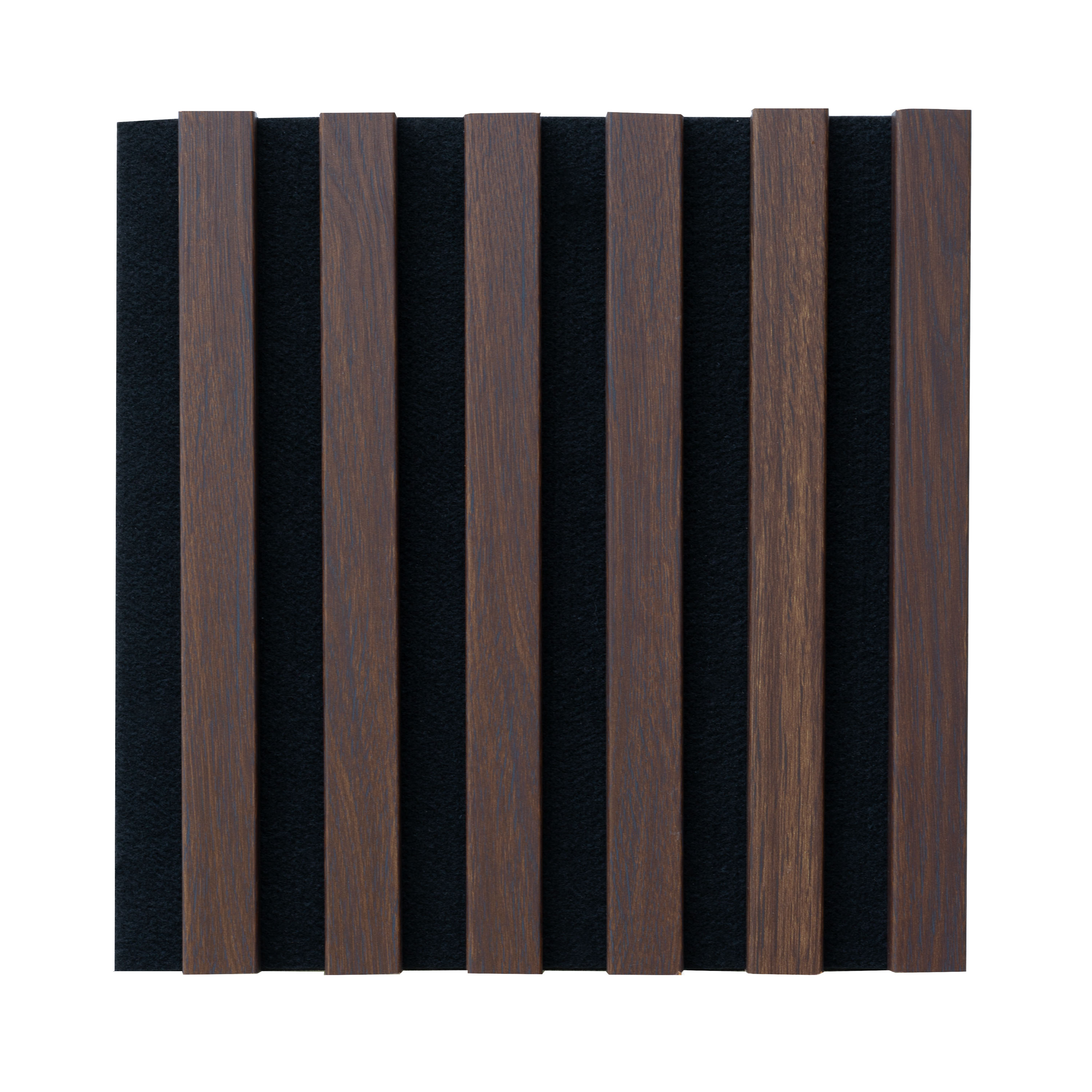 Levně WallART Dekorativní nástěnné lamely s filcem, Dub tmavý / černý 30x30x0,8 cm - 6 lamel