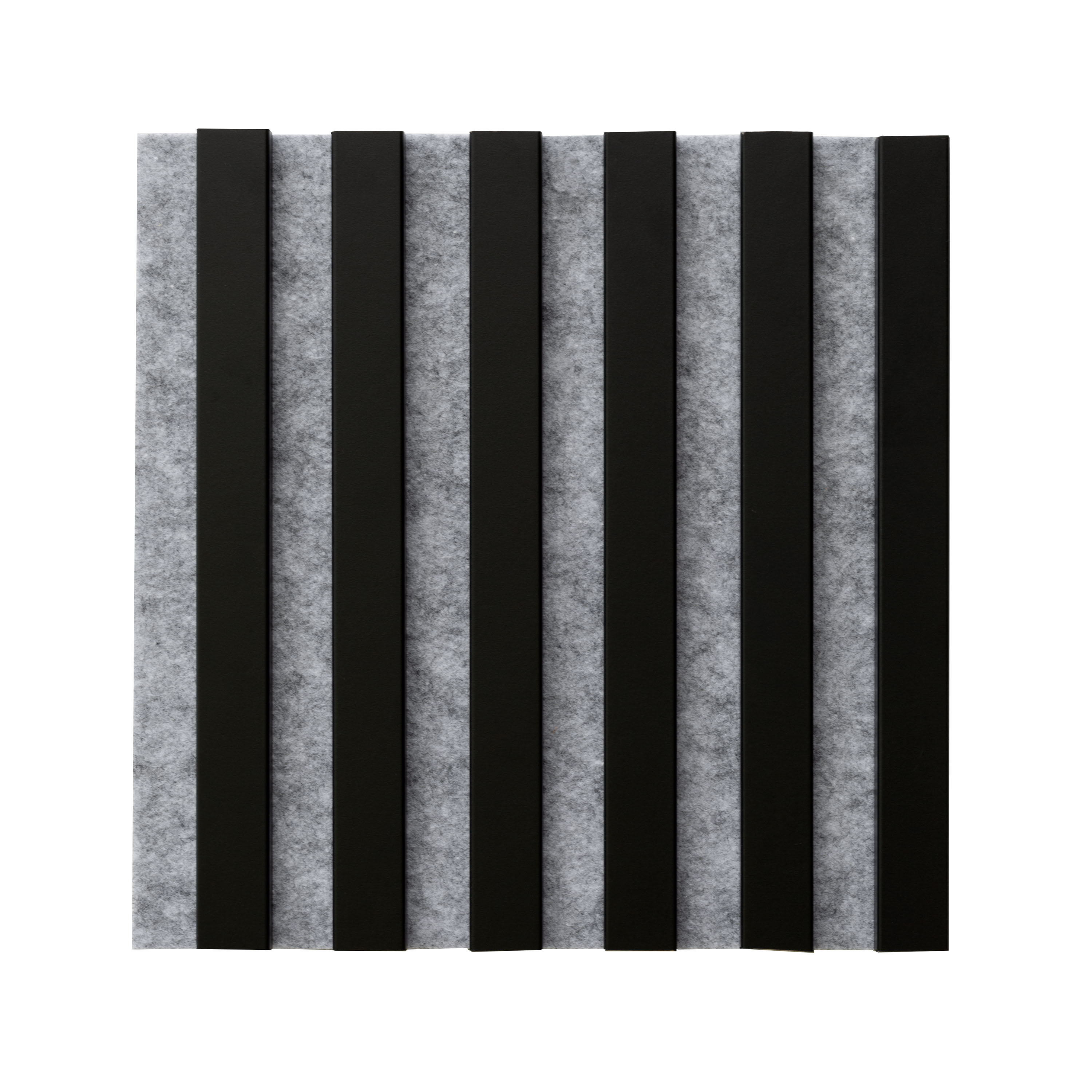 Levně WallART Dekorativní nástěnné lamely s filcem, Černý mat / šedý 30x30x0,8 cm - 6 lamel