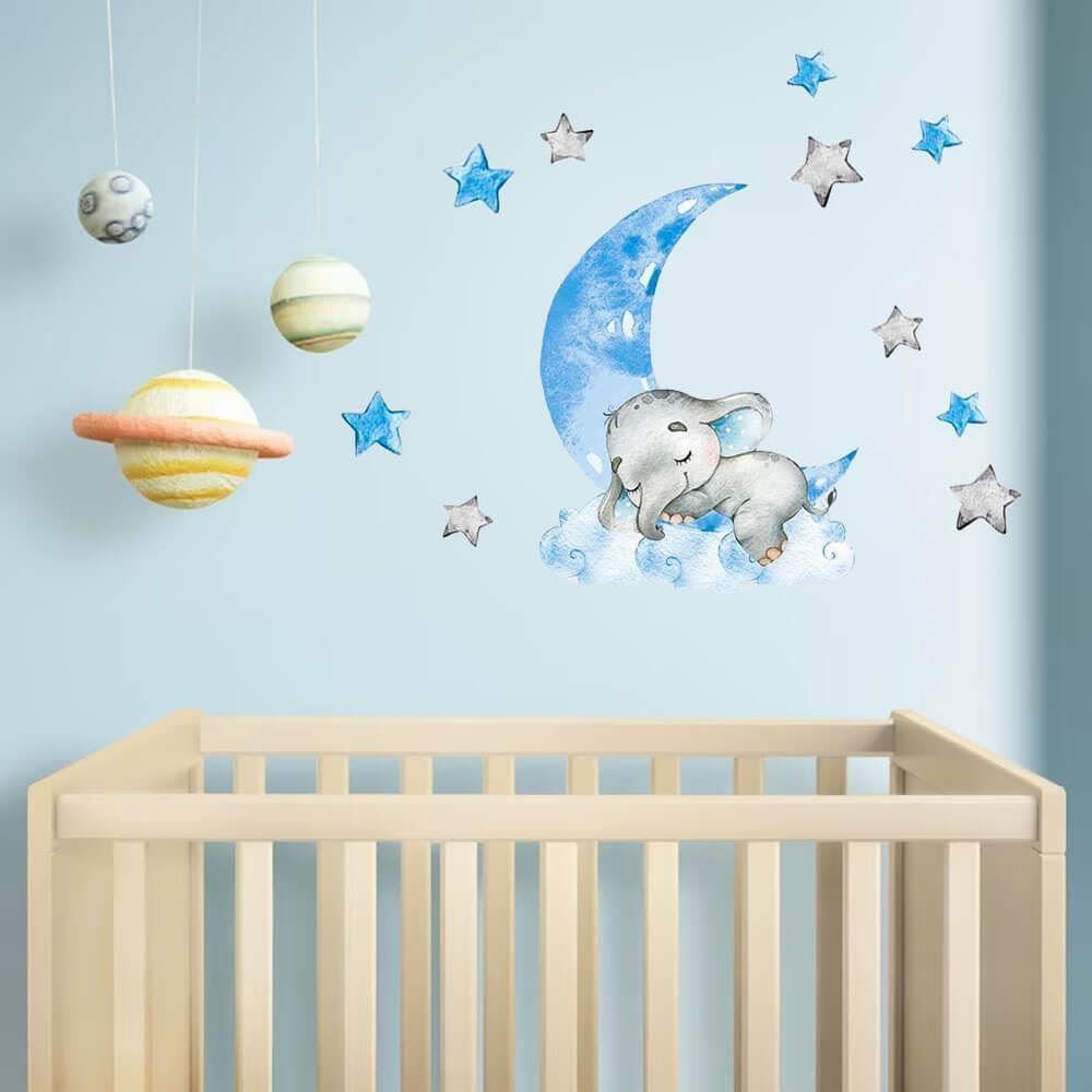 4L Samolepky na zeď - spící sloník