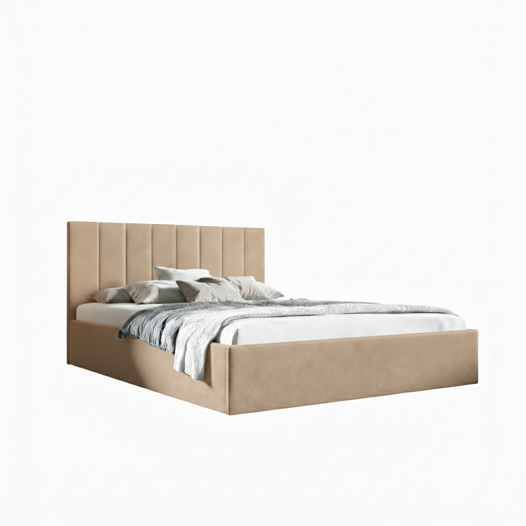 Eka Čalouněná postel LENY 90x200 cm Barva látky Trinity: (2304) Béžová, Úložný prostor: Bez úložného prostoru