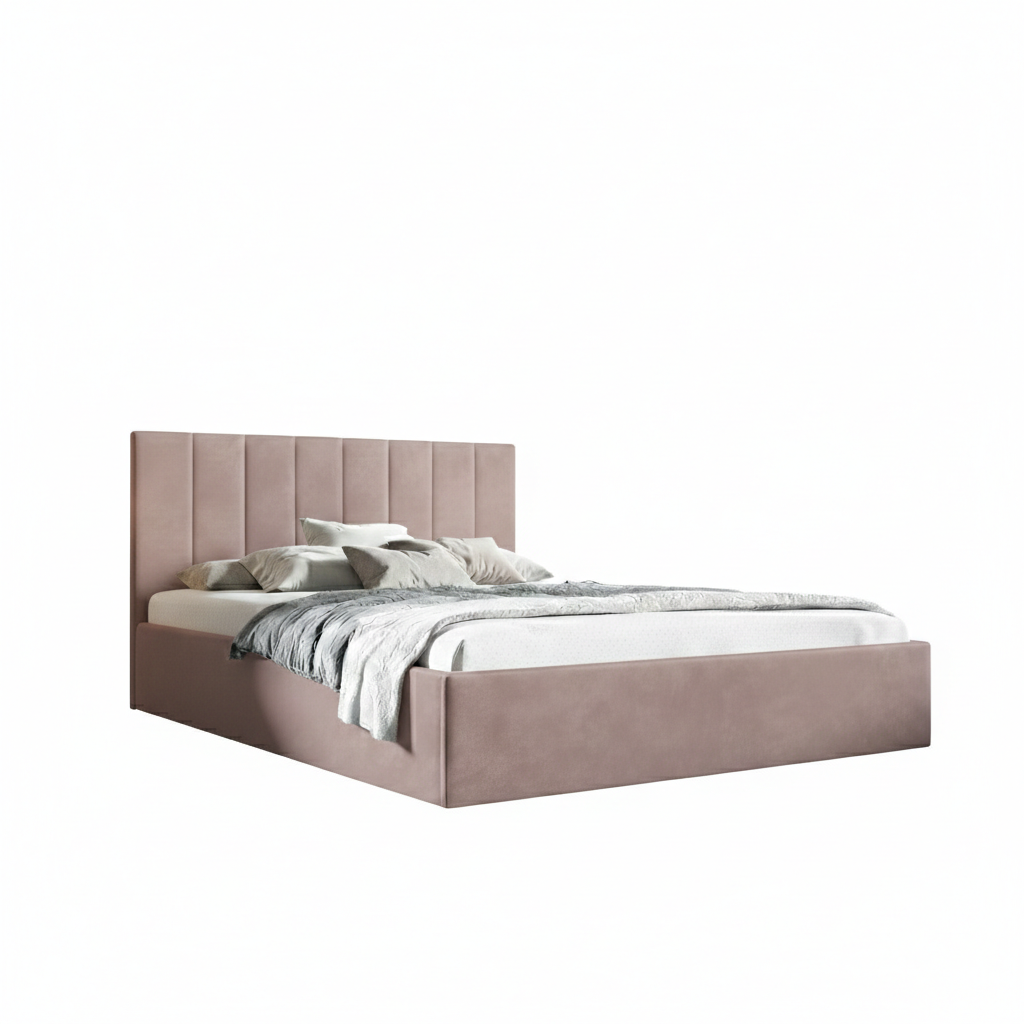 Eka Čalouněná postel LENY 90x200 cm Barva látky Trinity: (2306) Světlá hnědá, Úložný prostor: Bez úložného prostoru