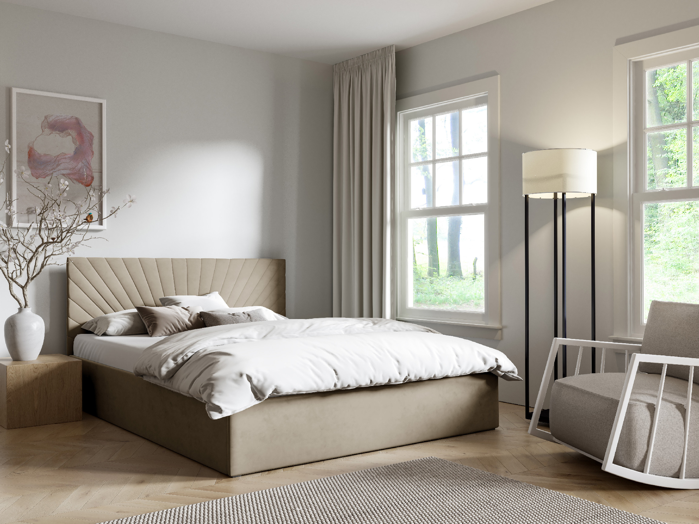 Eka Čalouněná postel AFRODITE 90x200 cm Barva látky Trinity: (2317) Oranžová, Úložný prostor: Bez úložného prostoru