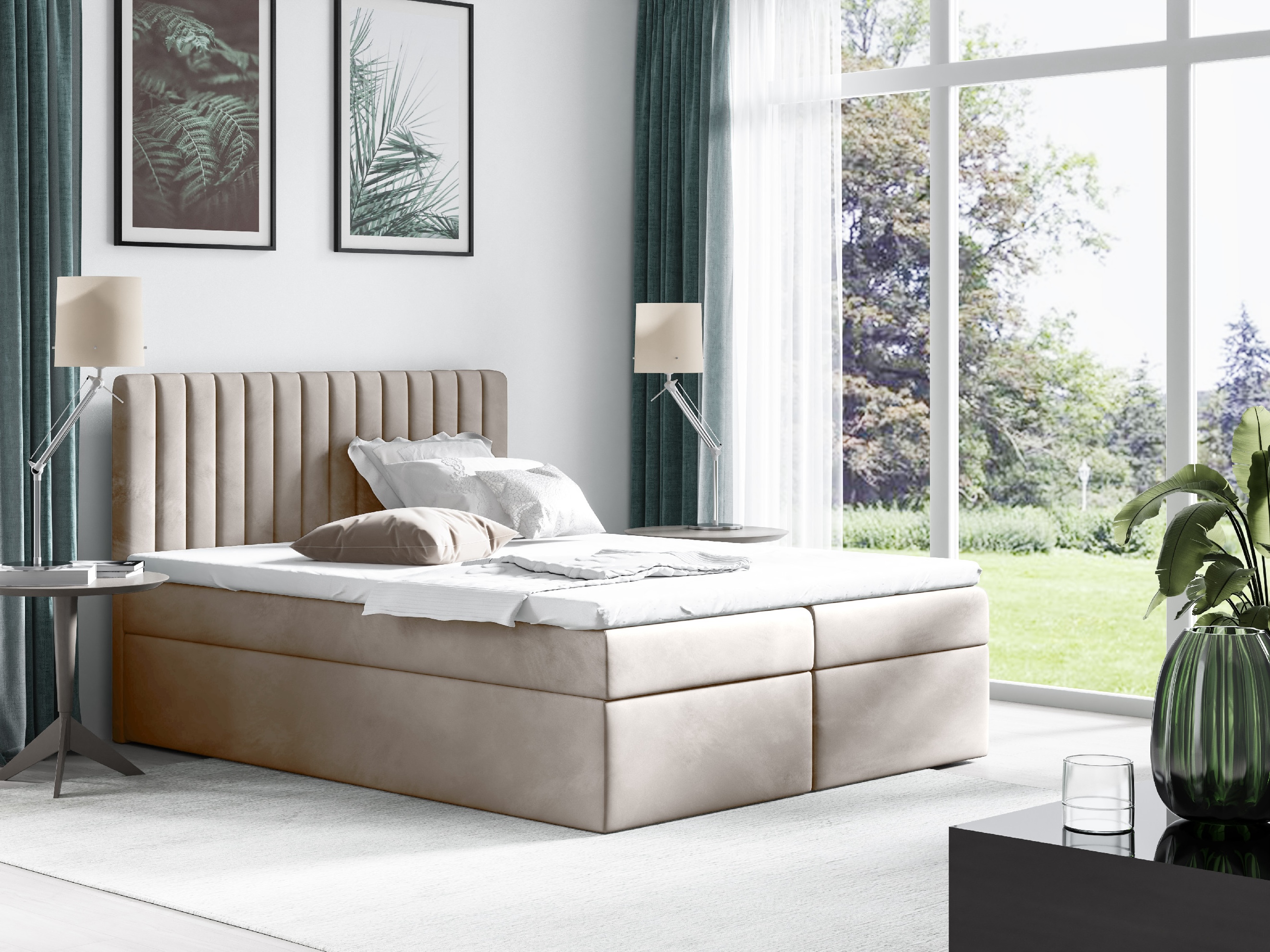 Eka Kontinentální čalouněná postel CONDOR - Trinity (90x200 cm) Barva látky Trinity: (2317) Oranžová