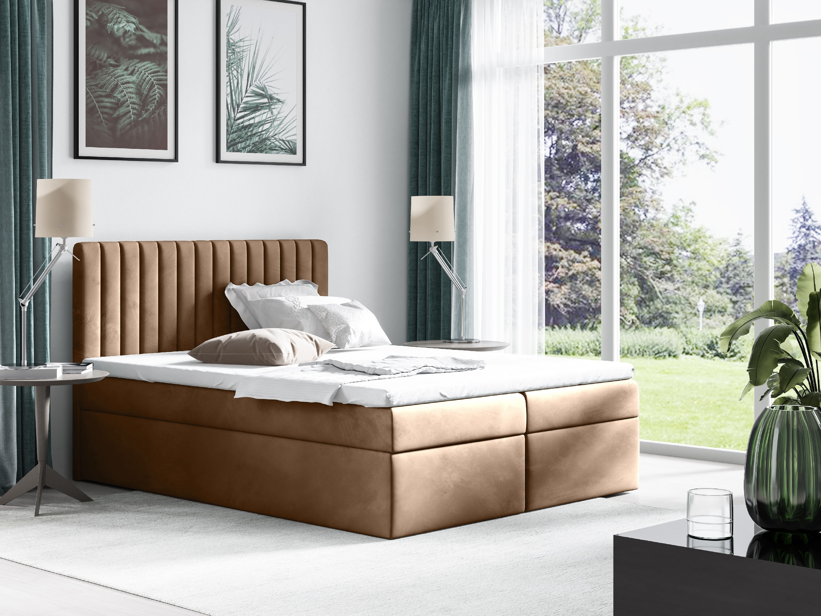 Eka Kontinentální čalouněná postel CONDOR - Trinity (120x200 cm) Barva látky Trinity: (2313) Modrá