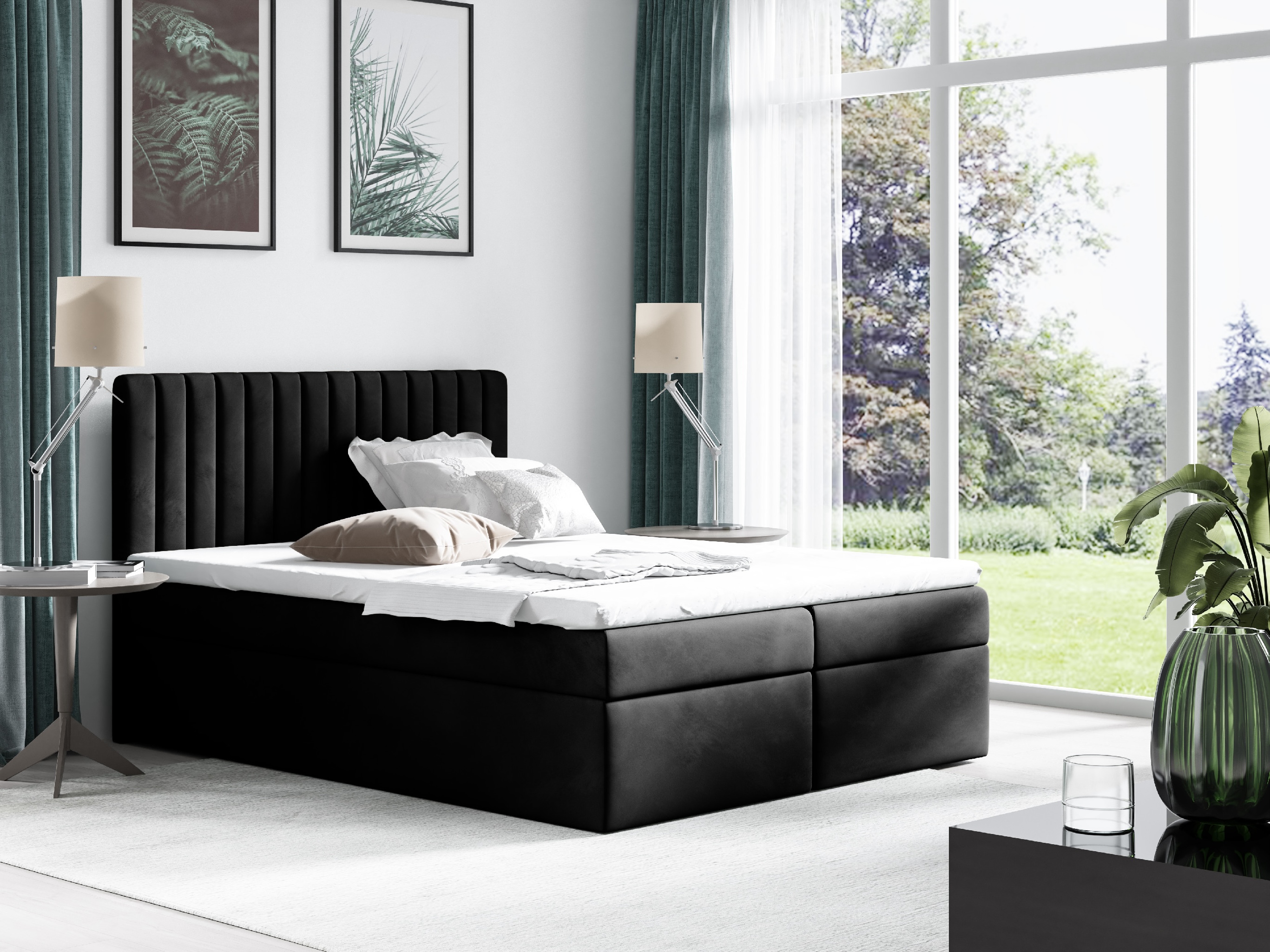 Eka Kontinentální čalouněná postel CONDOR - Trinity (140x200 cm) Barva látky Trinity: (2324) Rubínová