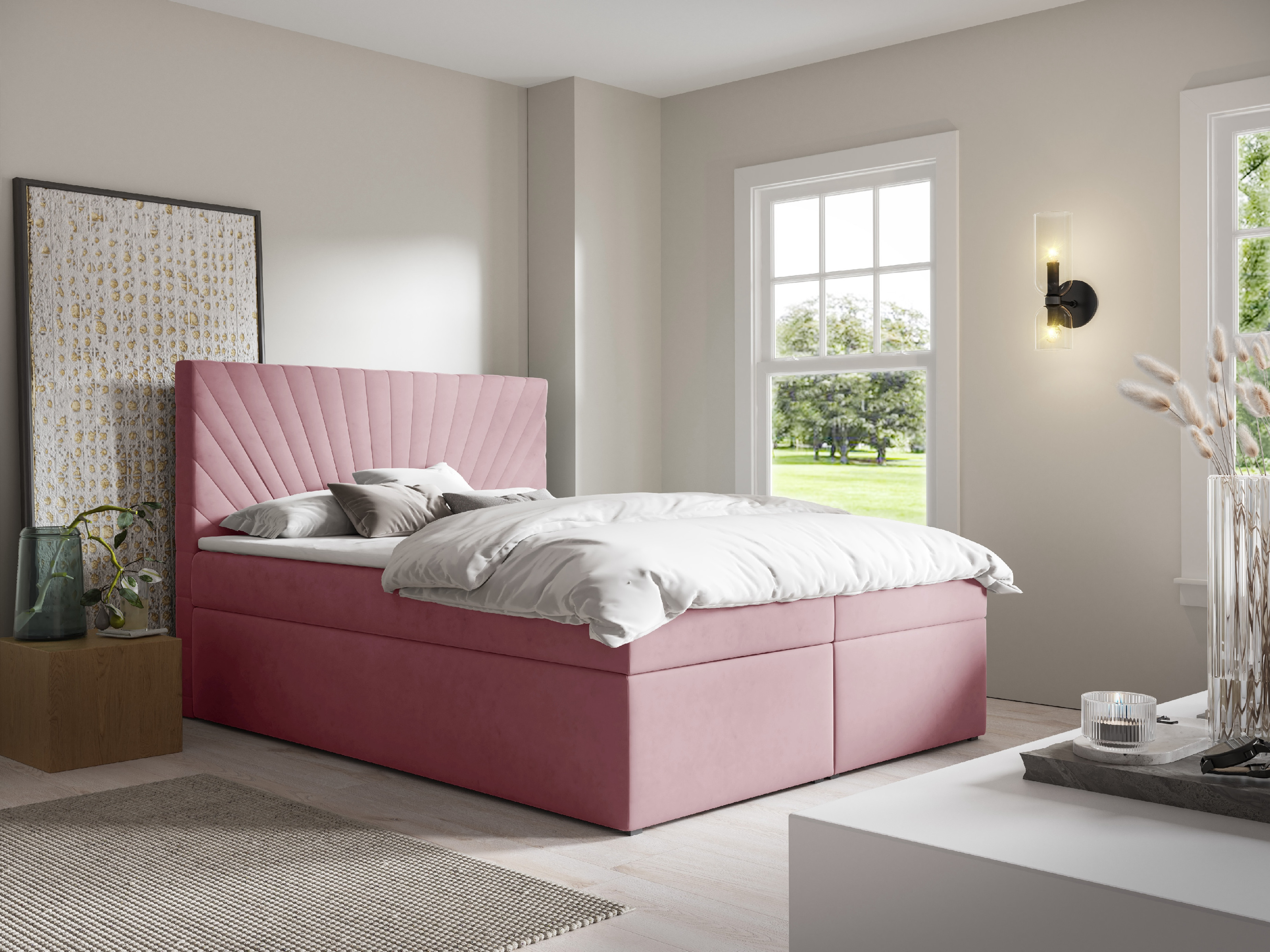 Eka Kontinentální čalouněná postel AFRODITE - Trinity (90x200 cm) Barva látky Trinity: (2313) Modrá