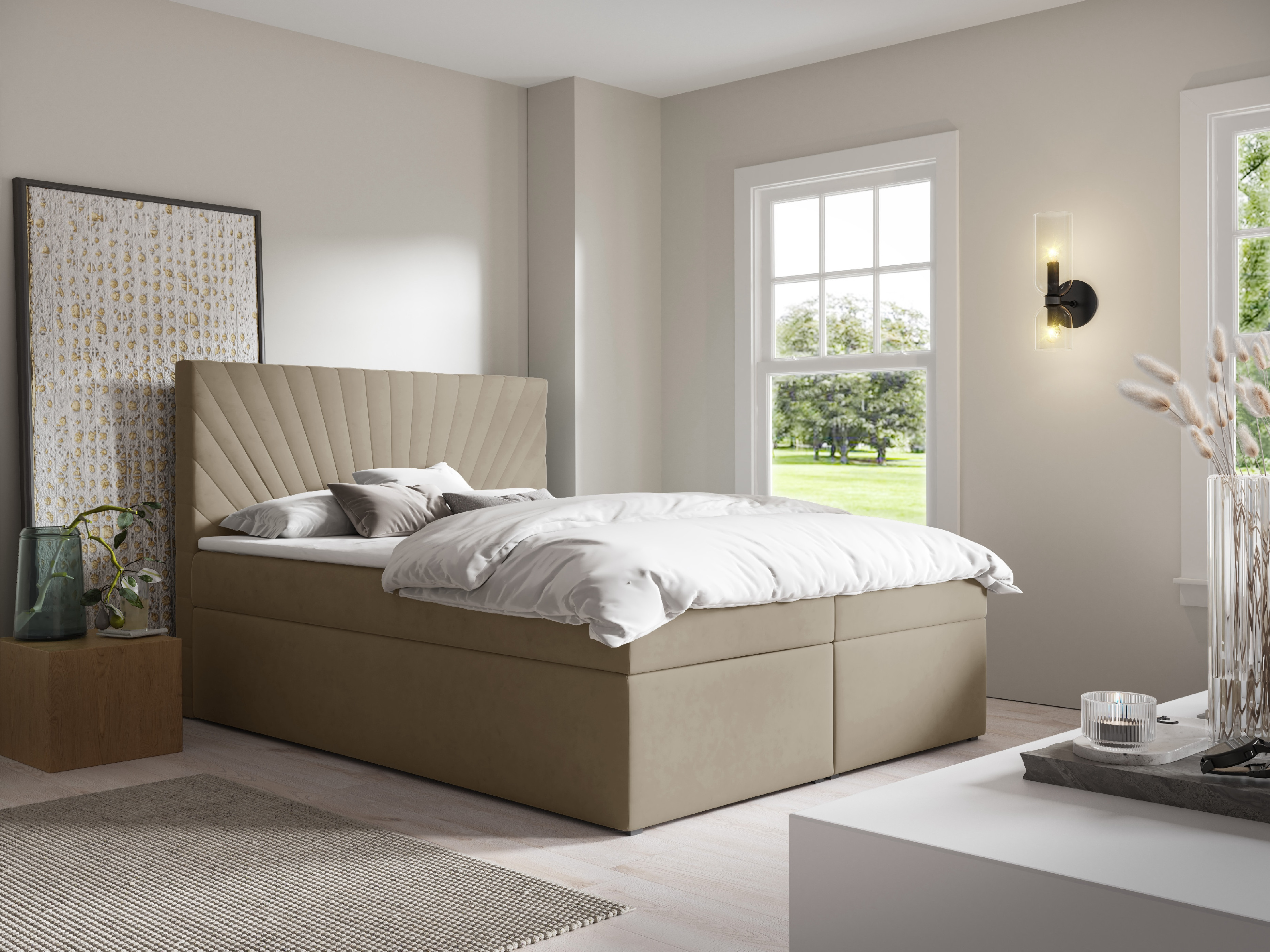 Eka Kontinentální čalouněná postel AFRODITE - Trinity (120x200 cm) Barva látky Trinity: (2322) Světlá modrá